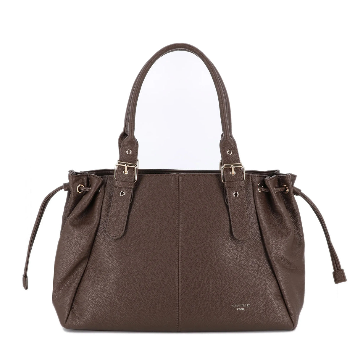 Vue principale du Grand Sac à Main Bowling Similcuir Chocolat en Simili cuir couleur CHOCOLAT.