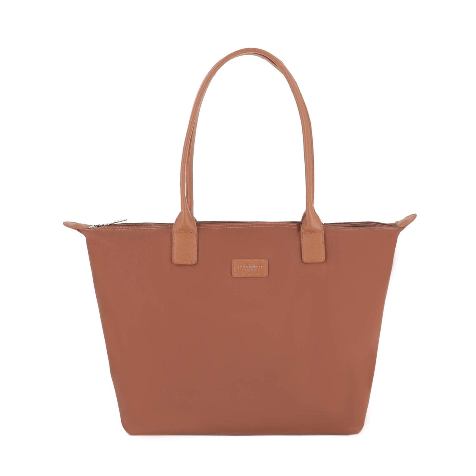 Flora & co Grand Sac à Main Cabas Femme en Nylon Imperméable Camel