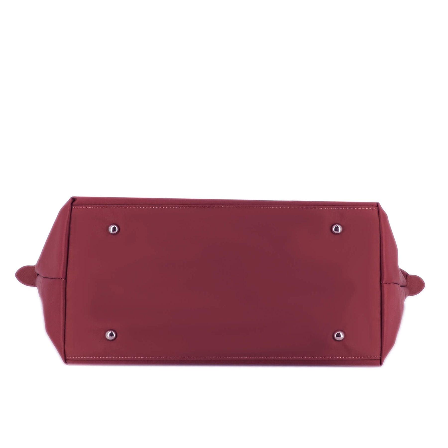 Flora & co Grand Sac à Main Cabas Femme en Nylon Imperméable Rouge Fonce