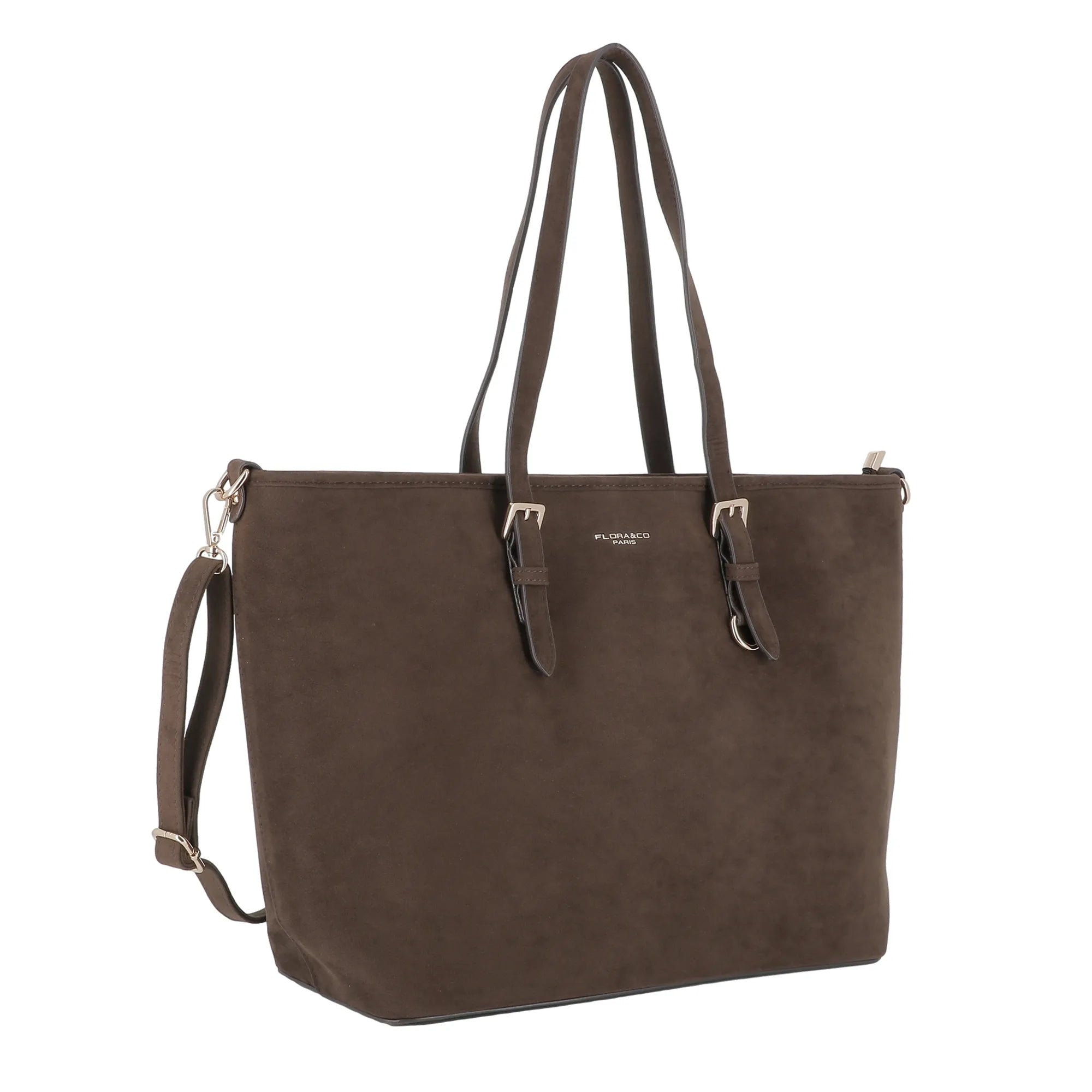 Vue 2 du Grand sac cabas daim femme format A4 Chocolat en Synthetique couleur CHOCOLAT - Detail.