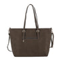 Vue 5 du Grand sac cabas daim femme format A4 Chocolat en Synthetique couleur CHOCOLAT - Detail.