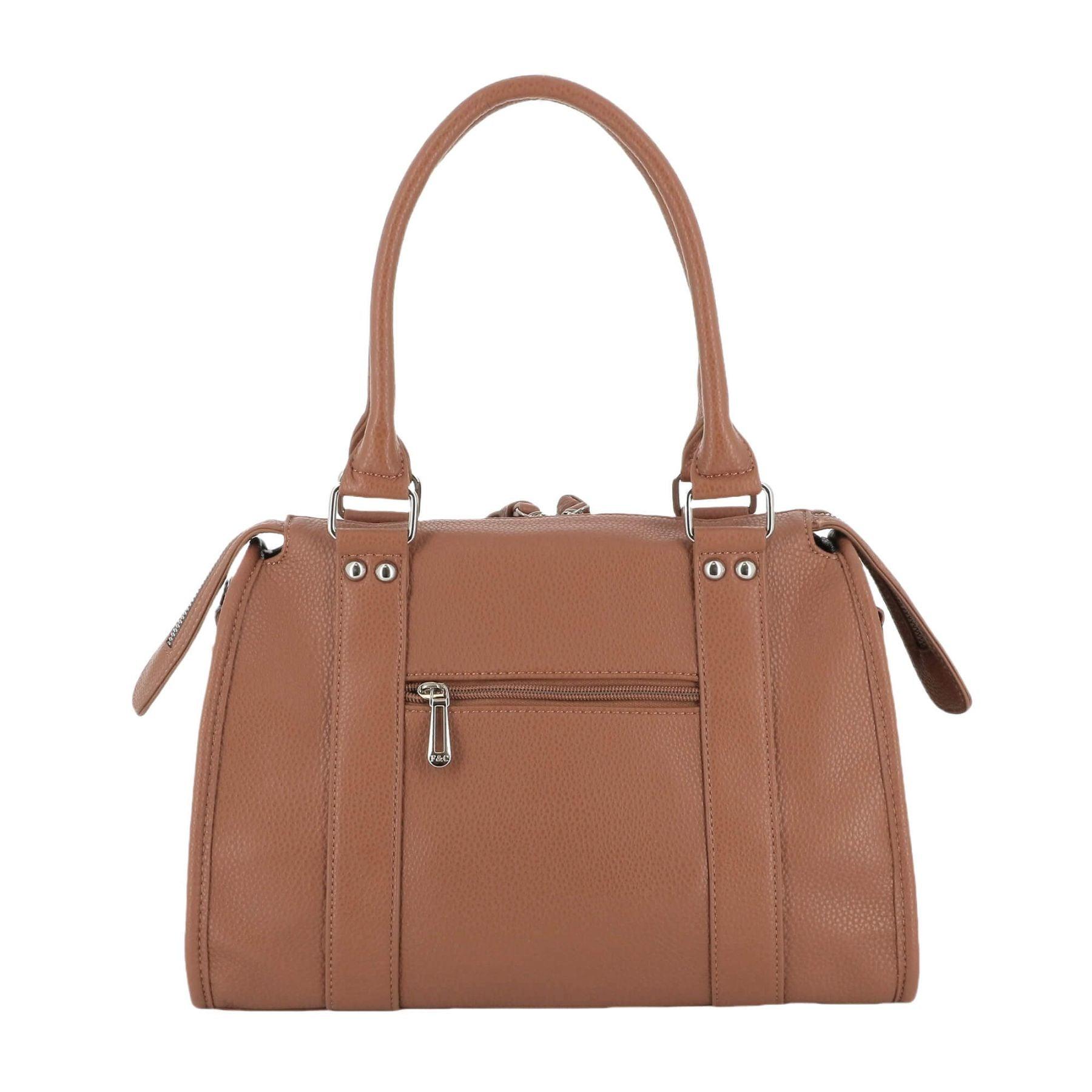 Flora & co Grand sac cabas en bandoulière multipoches pour femme Camel