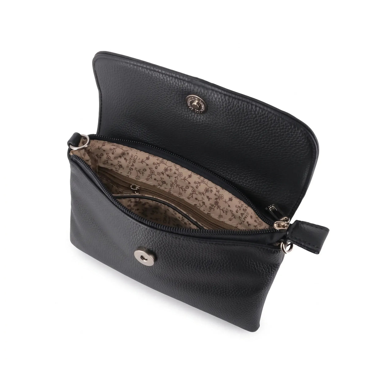 Vue 4 du Mini sac bandoulière femme souple Noir en Synthétique couleur NOIR - Detail.
