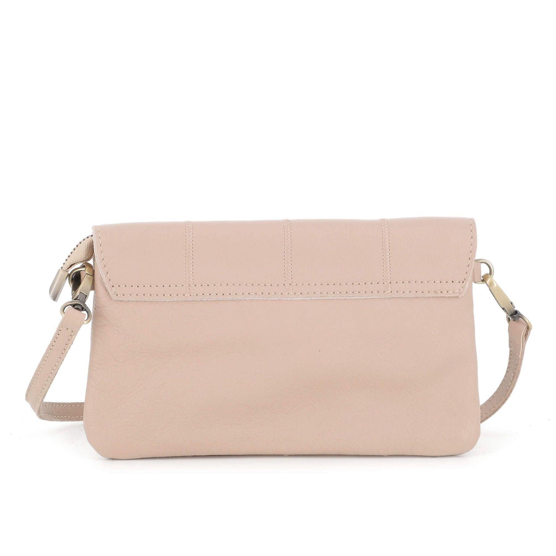 Made in Italy mini sac pochette bandoulière femme cuir véritable Sable