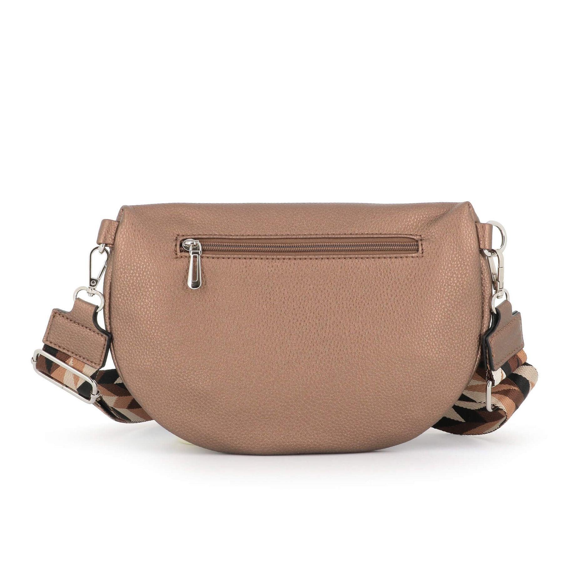 Flora & co Sac banane similicuir grainé Taupe Métal