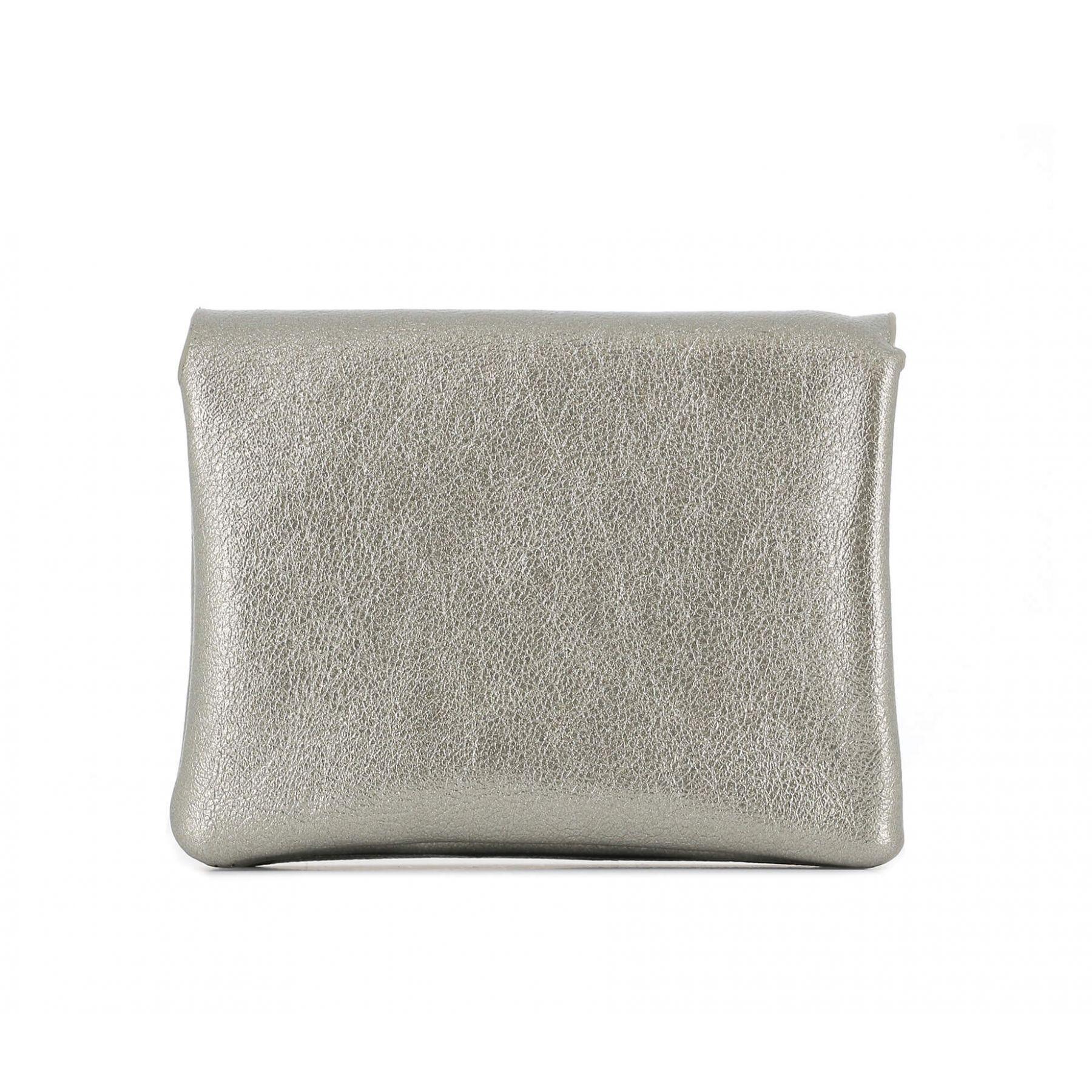 Flora & co Porte-monnaie cartes irisé bouton magnétique Taupe Clair