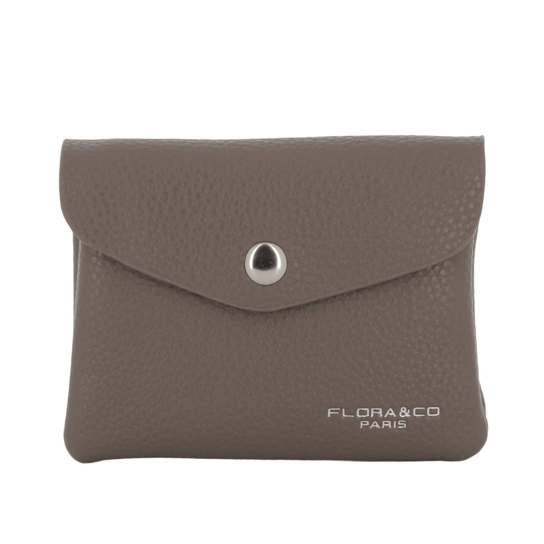 Flora & co Porte-monnaie cartes souple magnétique Taupe Foncé