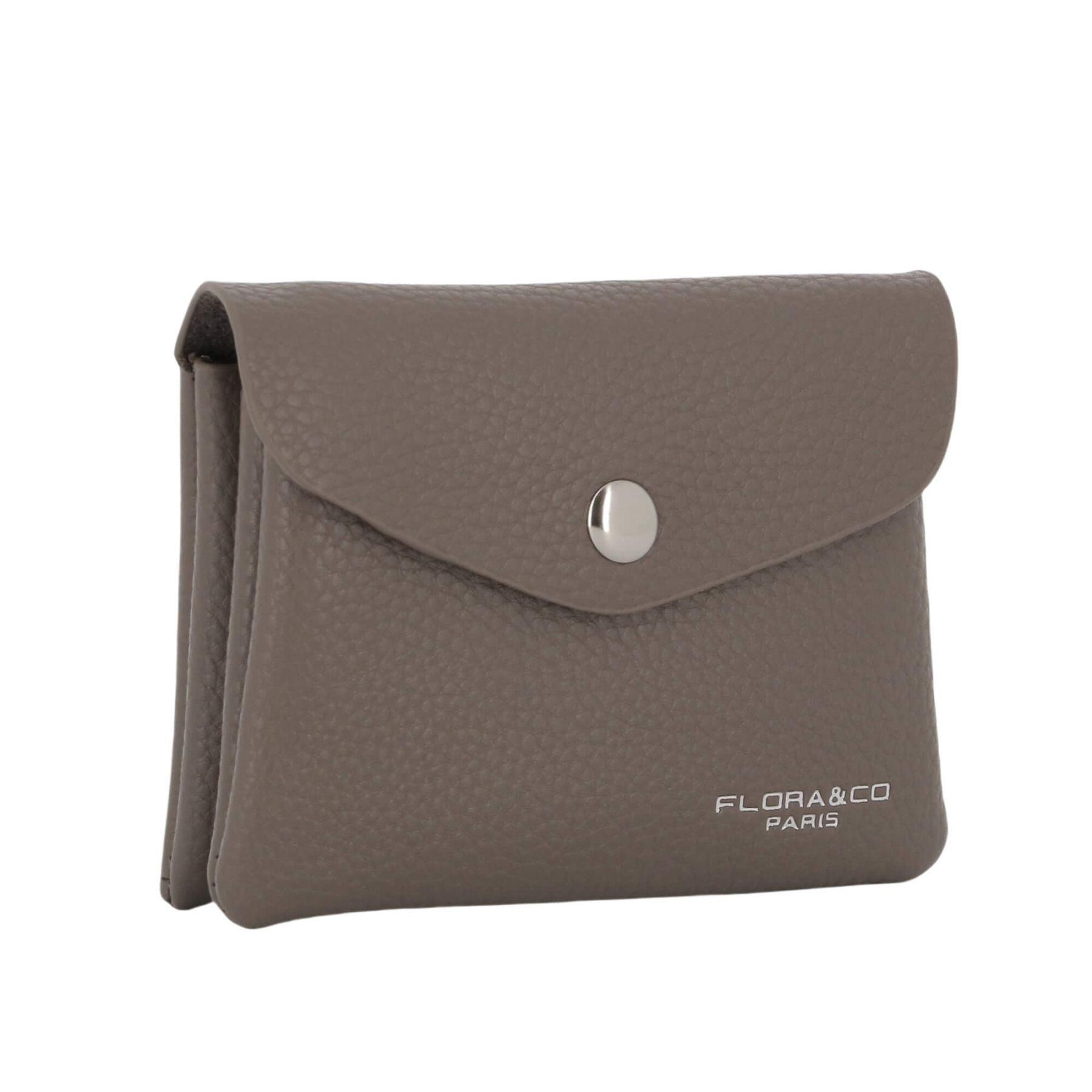 Flora & co Porte-monnaie cartes souple magnétique Taupe Foncé