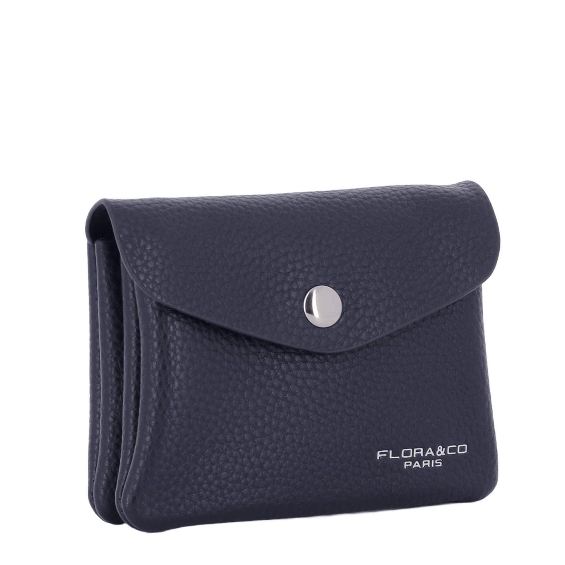 Flora & co Porte-monnaie cartes souple magnétique Bleu Marine