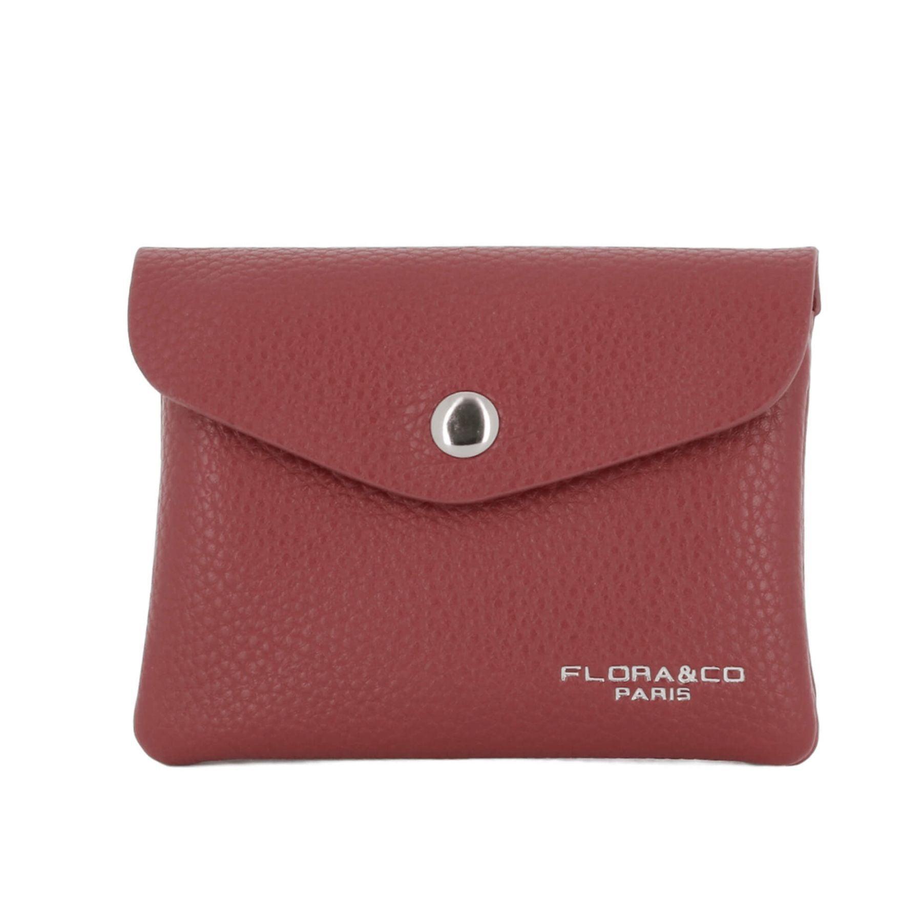 Flora & co Porte-monnaie cartes souple magnétique Rouge