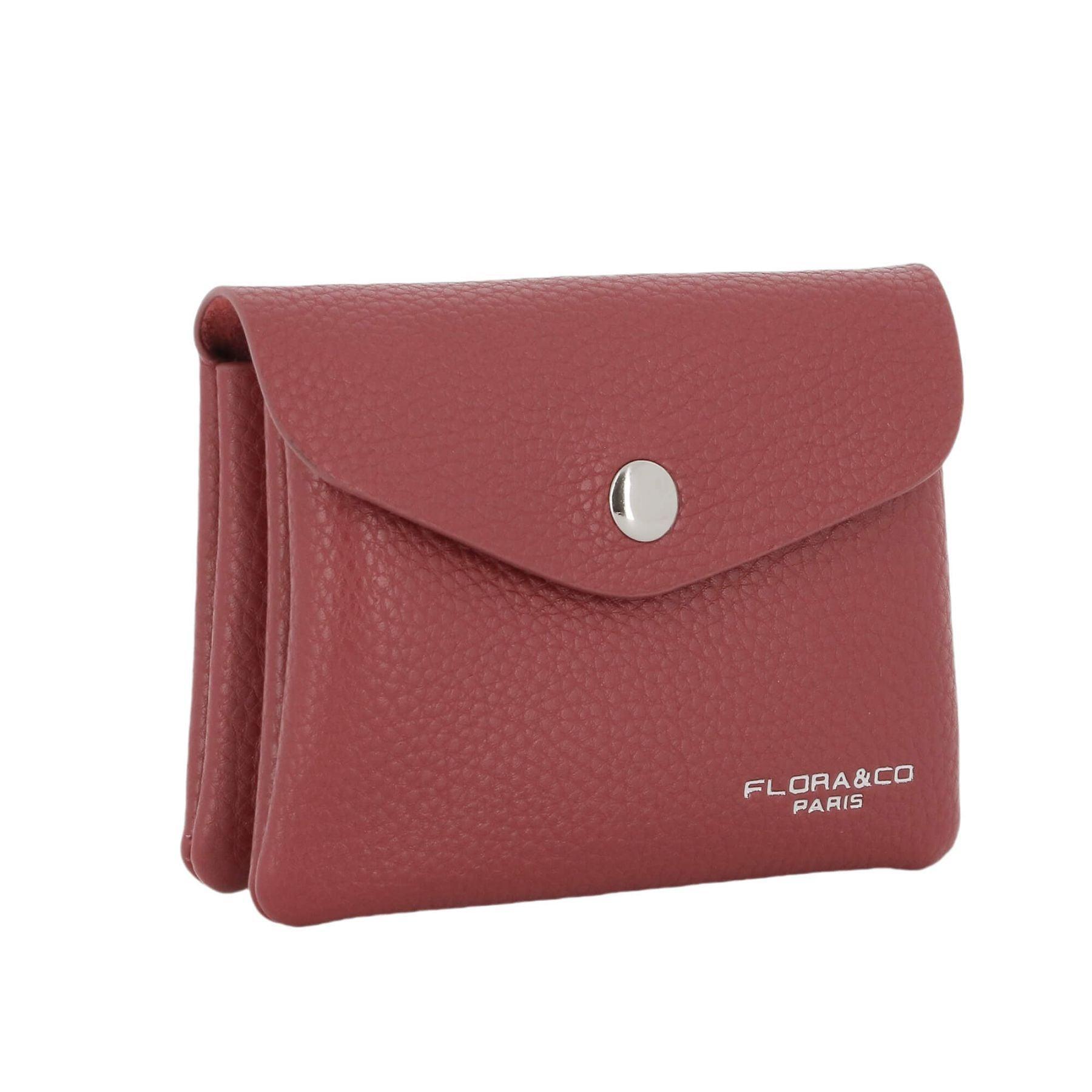 Flora & co Porte-monnaie cartes souple magnétique Rouge