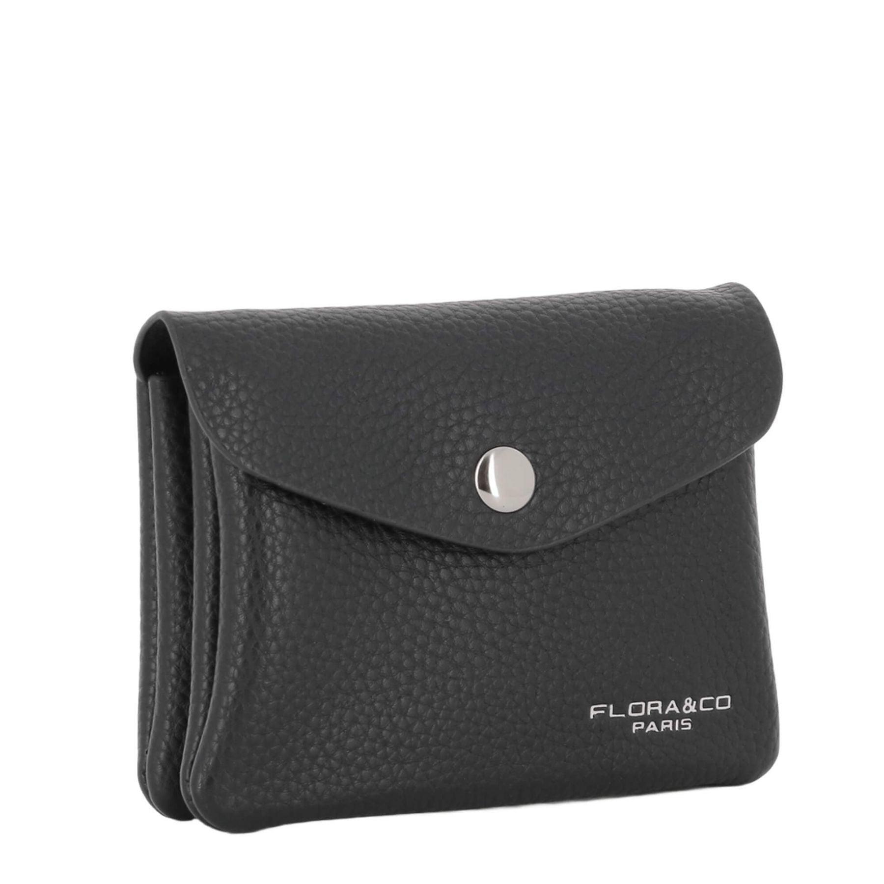 Flora & co Porte-monnaie cartes souple magnétique Noir