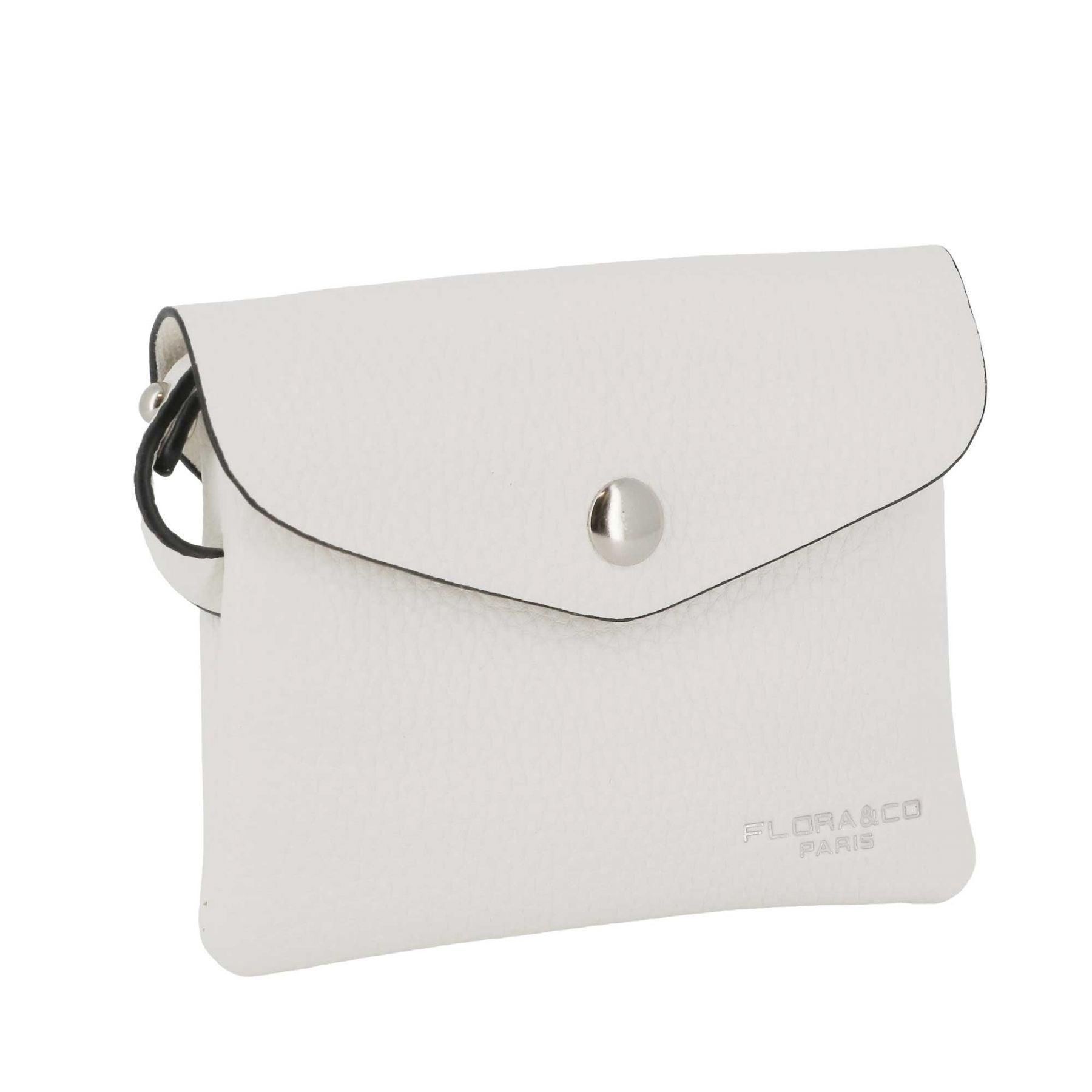 Flora & co Porte-monnaie cartes souple avec crochet Blanc