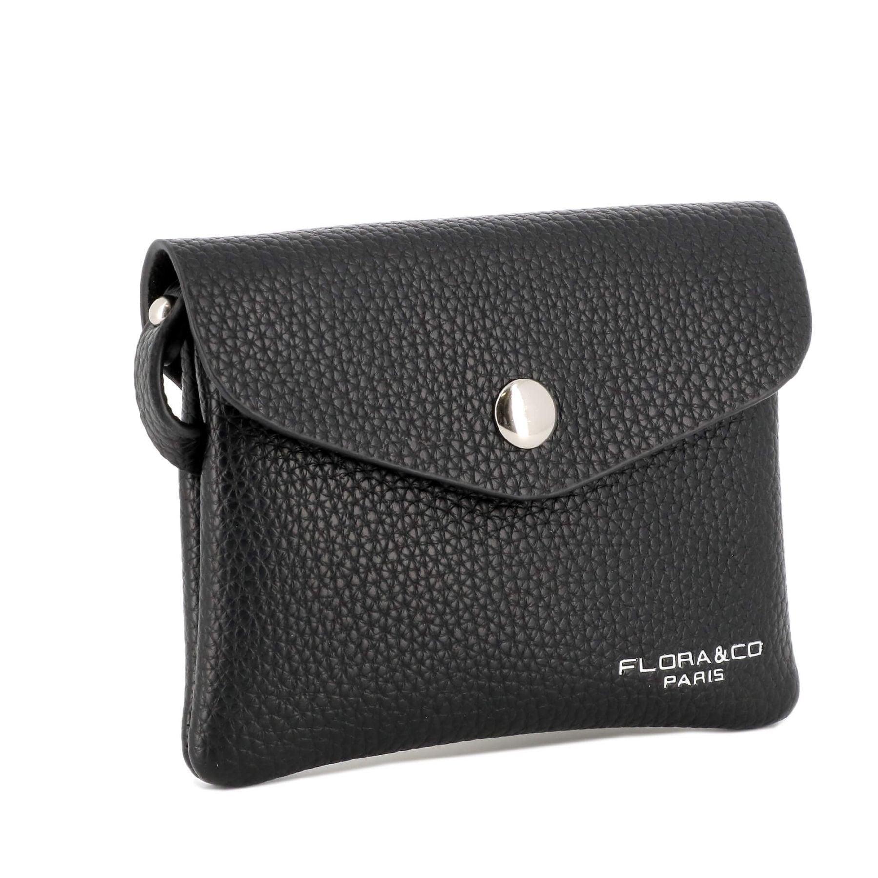 Flora & co Porte-monnaie cartes souple avec crochet Noir