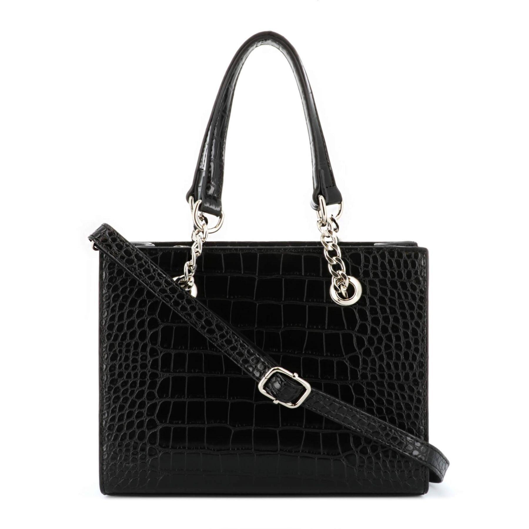 Flora & co Petit sac à main bandoulière chaîne effet croco Noir