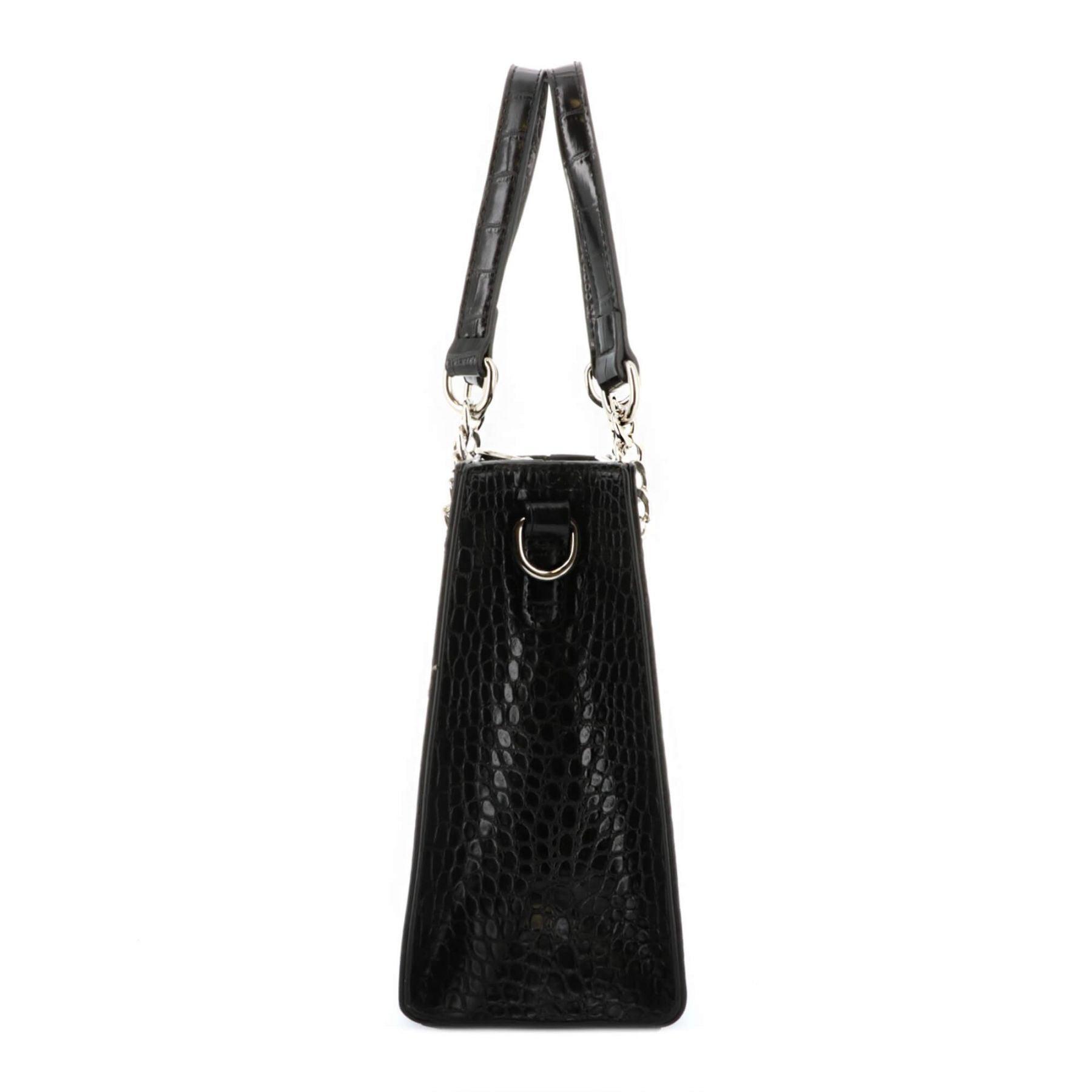 Flora & co Petit sac à main bandoulière chaîne effet croco Noir