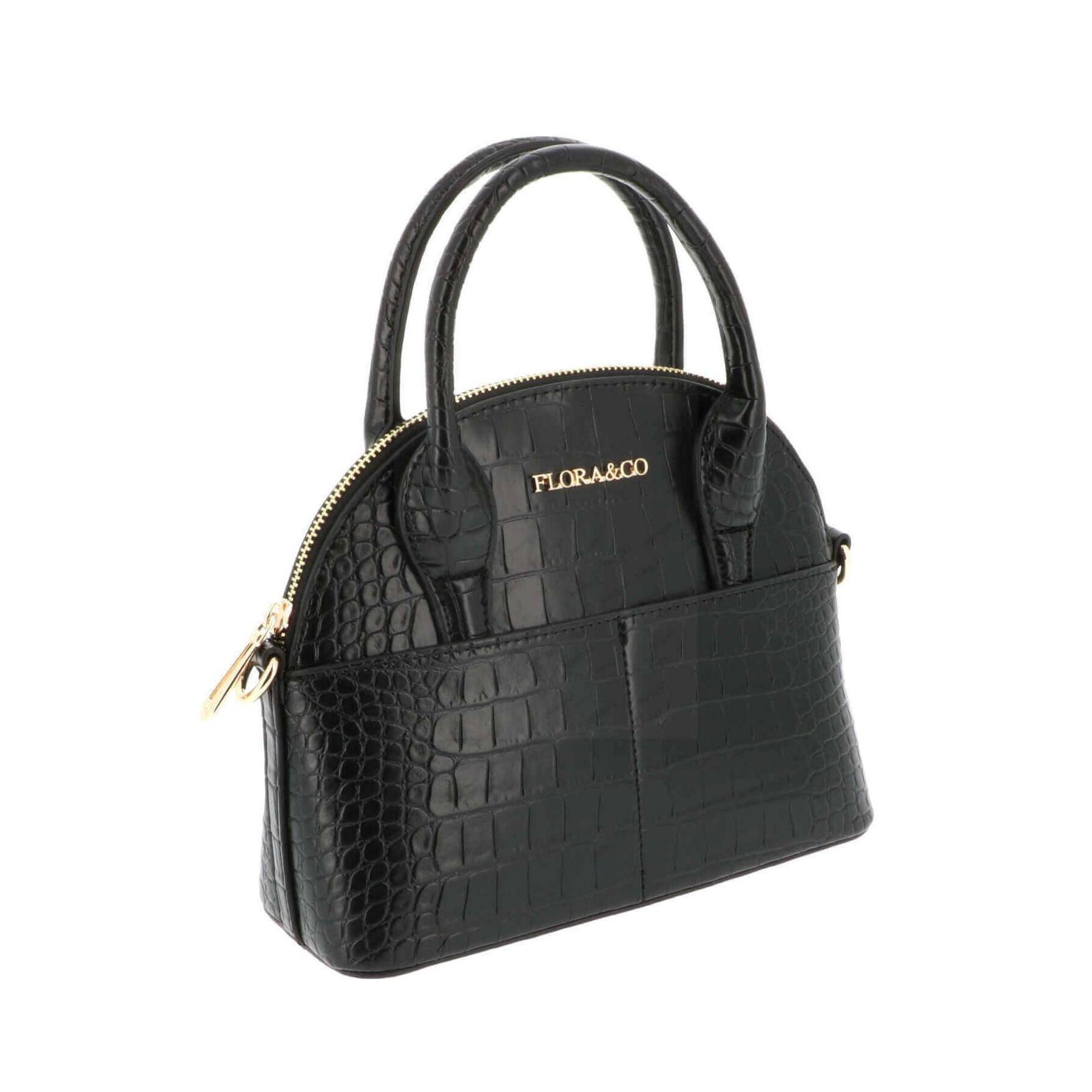 Flora & co Petit Sac à main bandoulière croco Noir