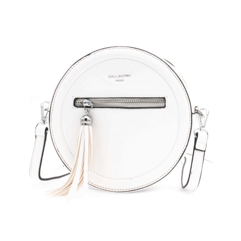 Gallantry - Sac bandoulière femme franges rond blanc