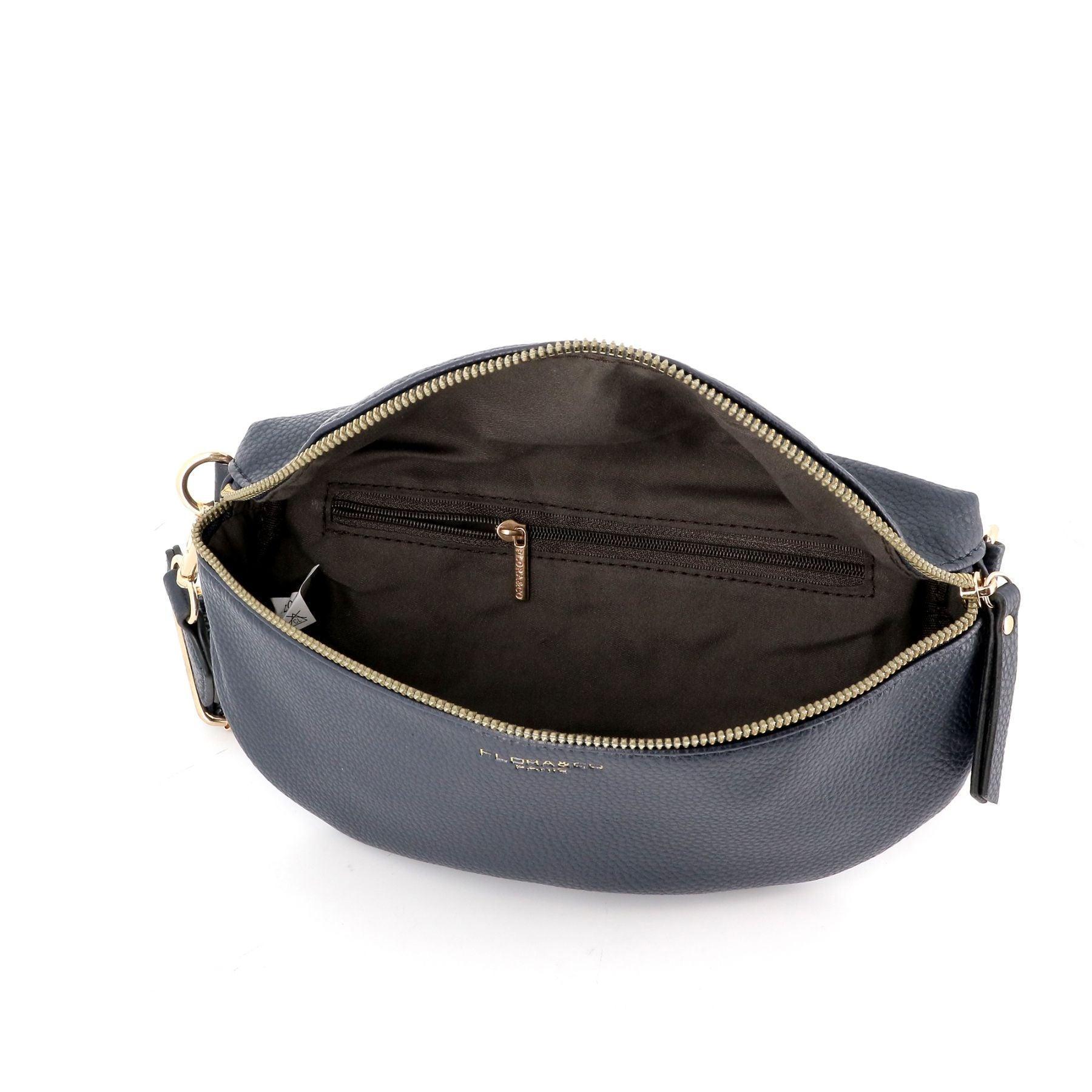 Flora & co Petit sac banane brodée similicuir grainé Bleu