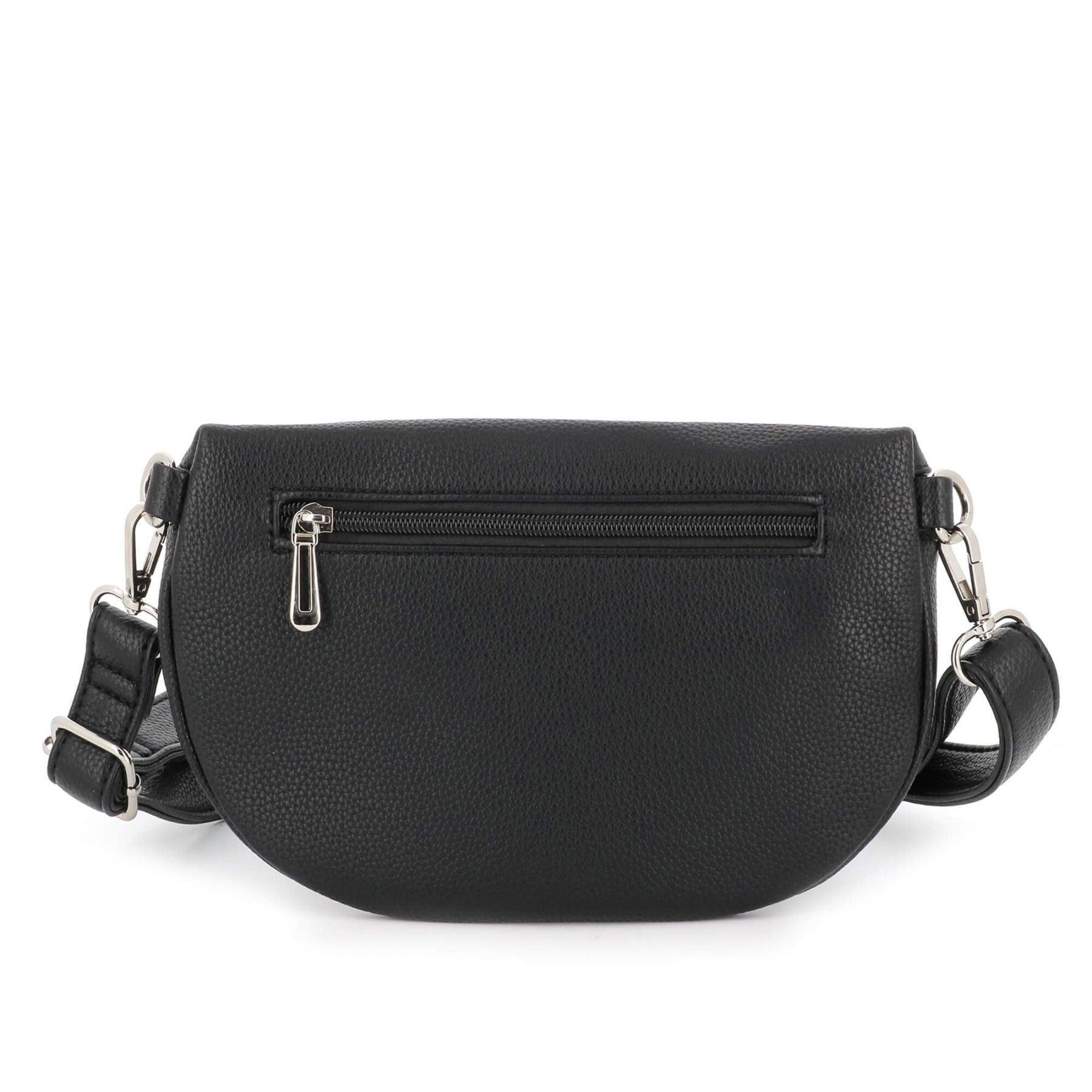 Flora & co Petit sac banane bandoulière multipoches Noir