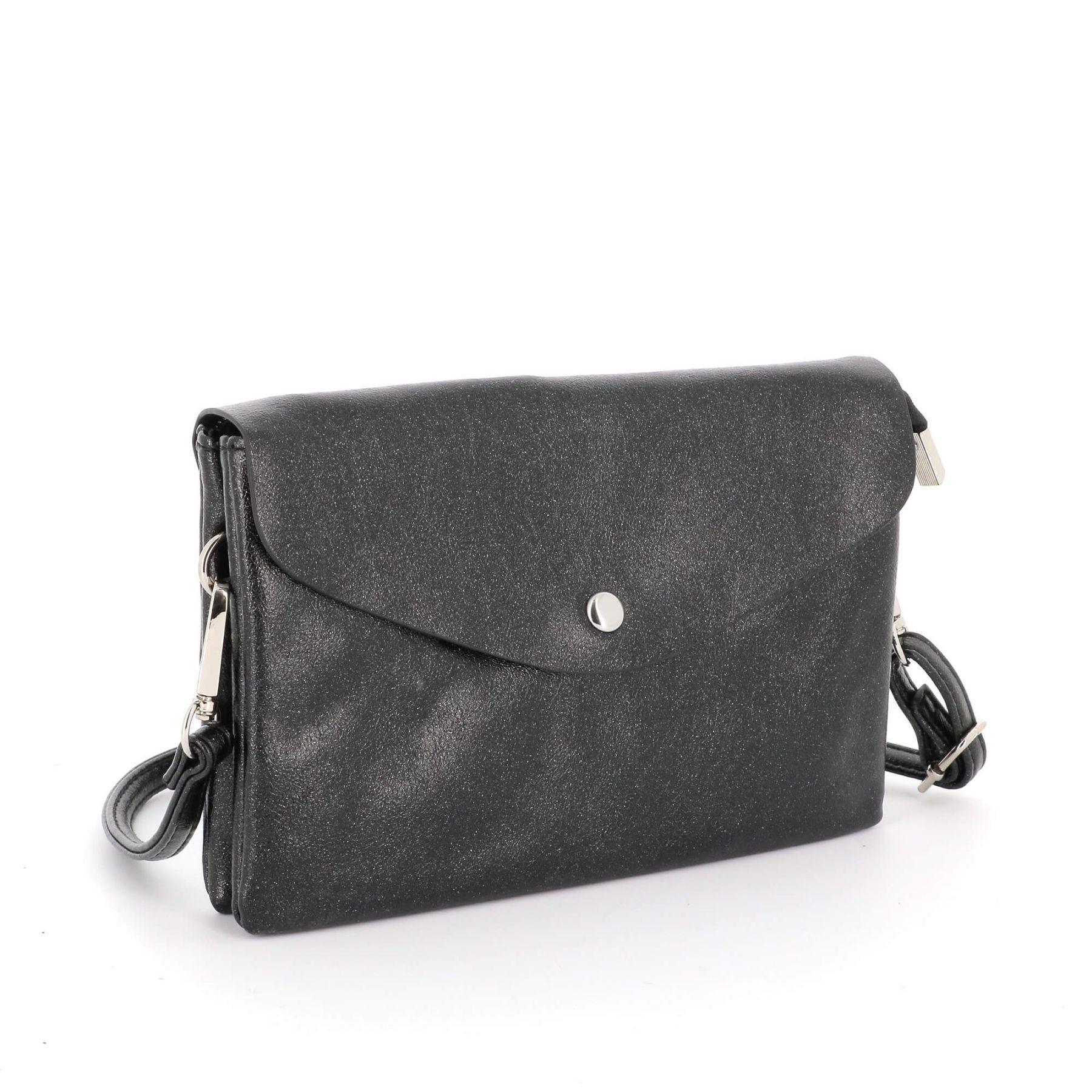 Flora & co Petit sac bandoulière similicuir irisé 2 compartiments Noir