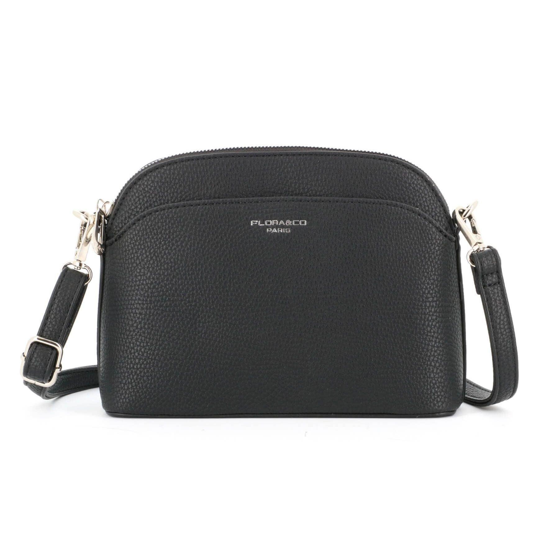 Flora & co Petit sac bandoulière arrondi multi-poches femme Noir