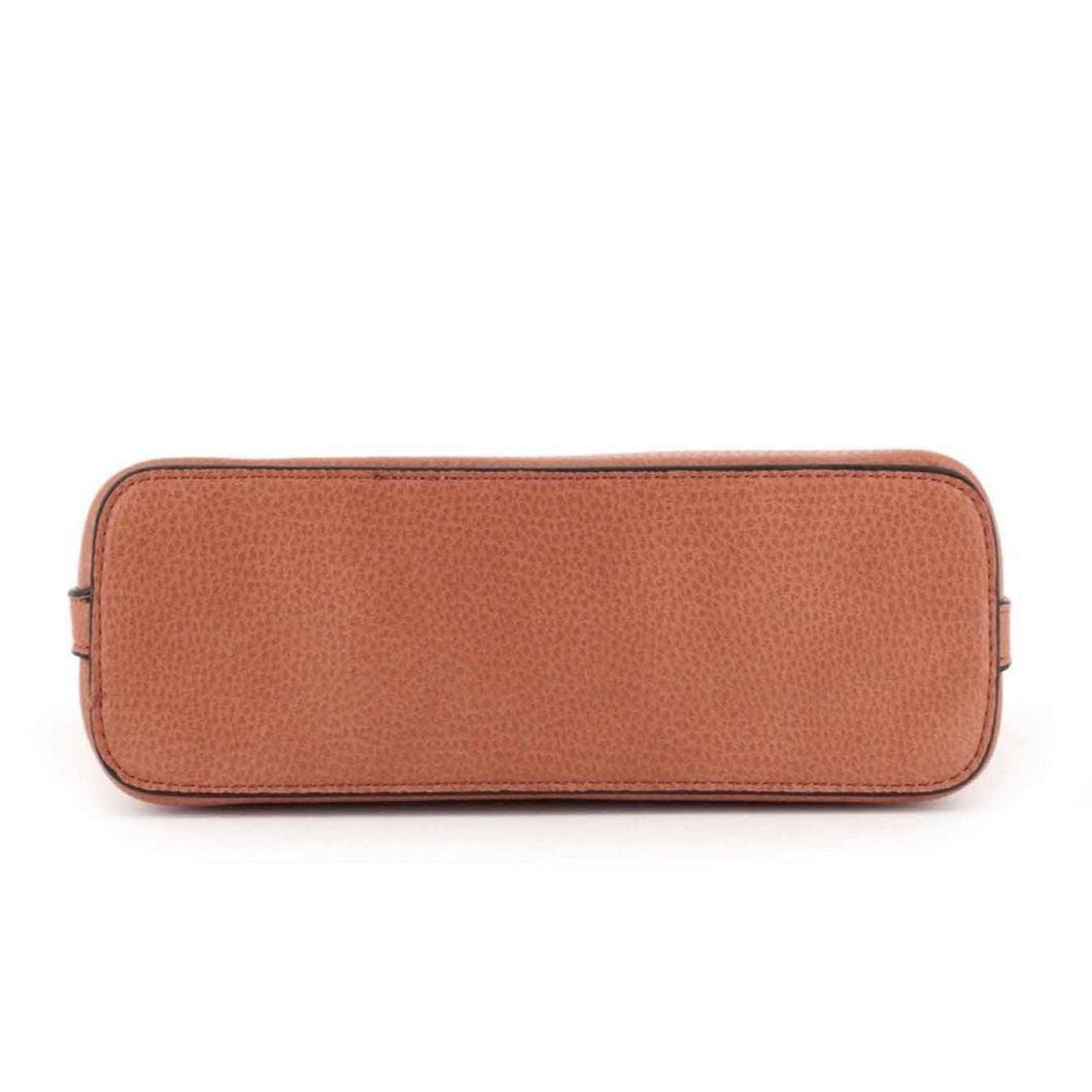 Flora & co Petit sac bandoulière arrondi multi-poches femme Camel