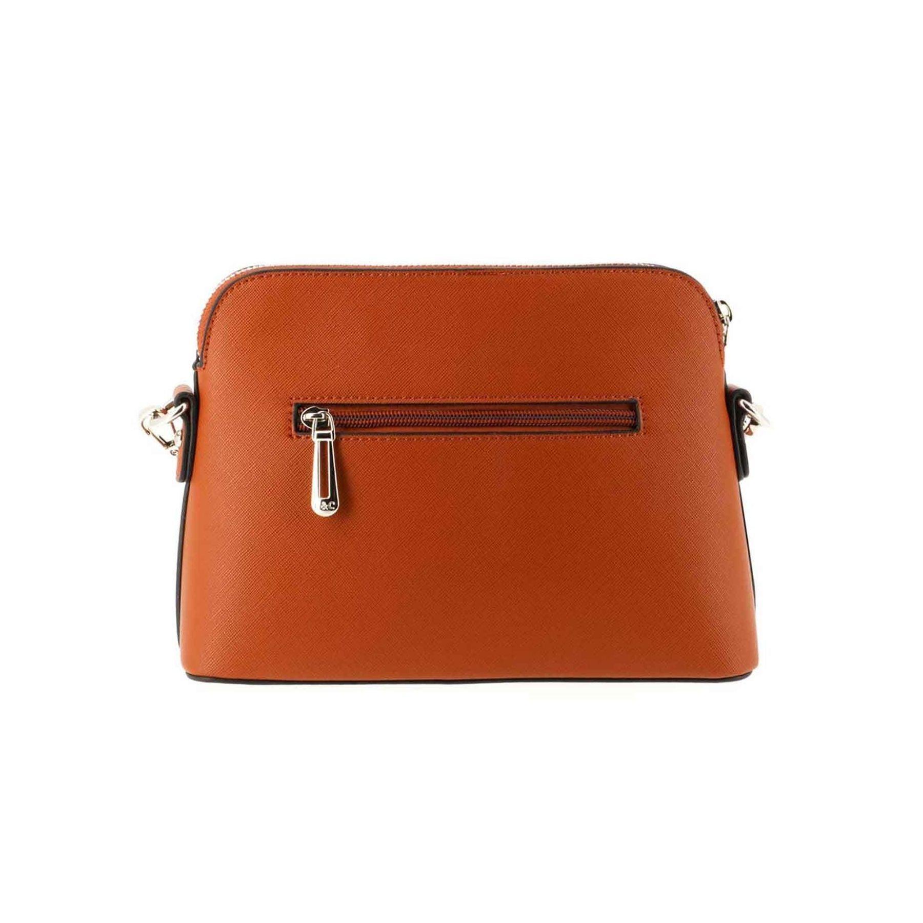 Flora & co Petit Sac bandoulière similicuir dragonne Camel