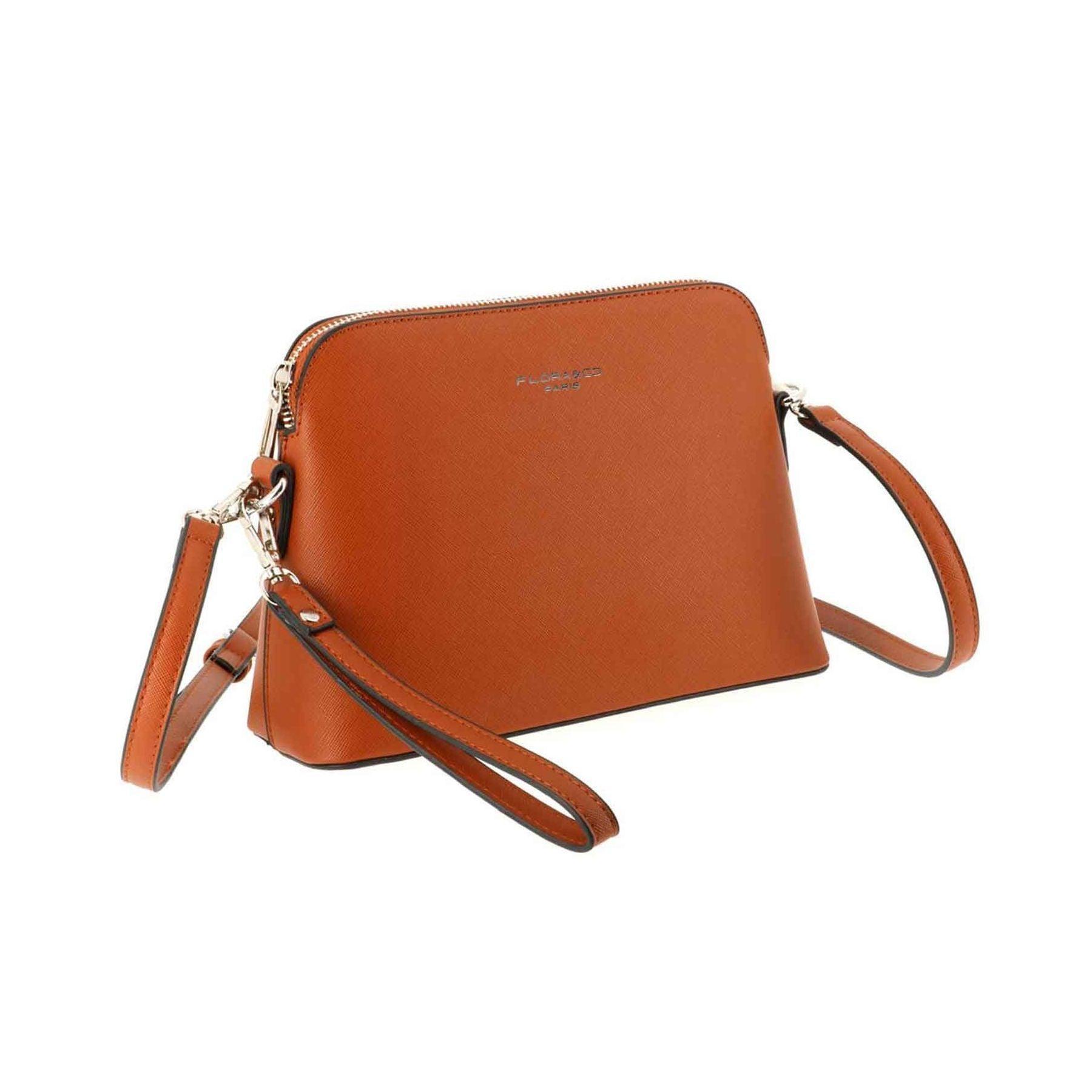 Flora & co Petit Sac bandoulière similicuir dragonne Camel