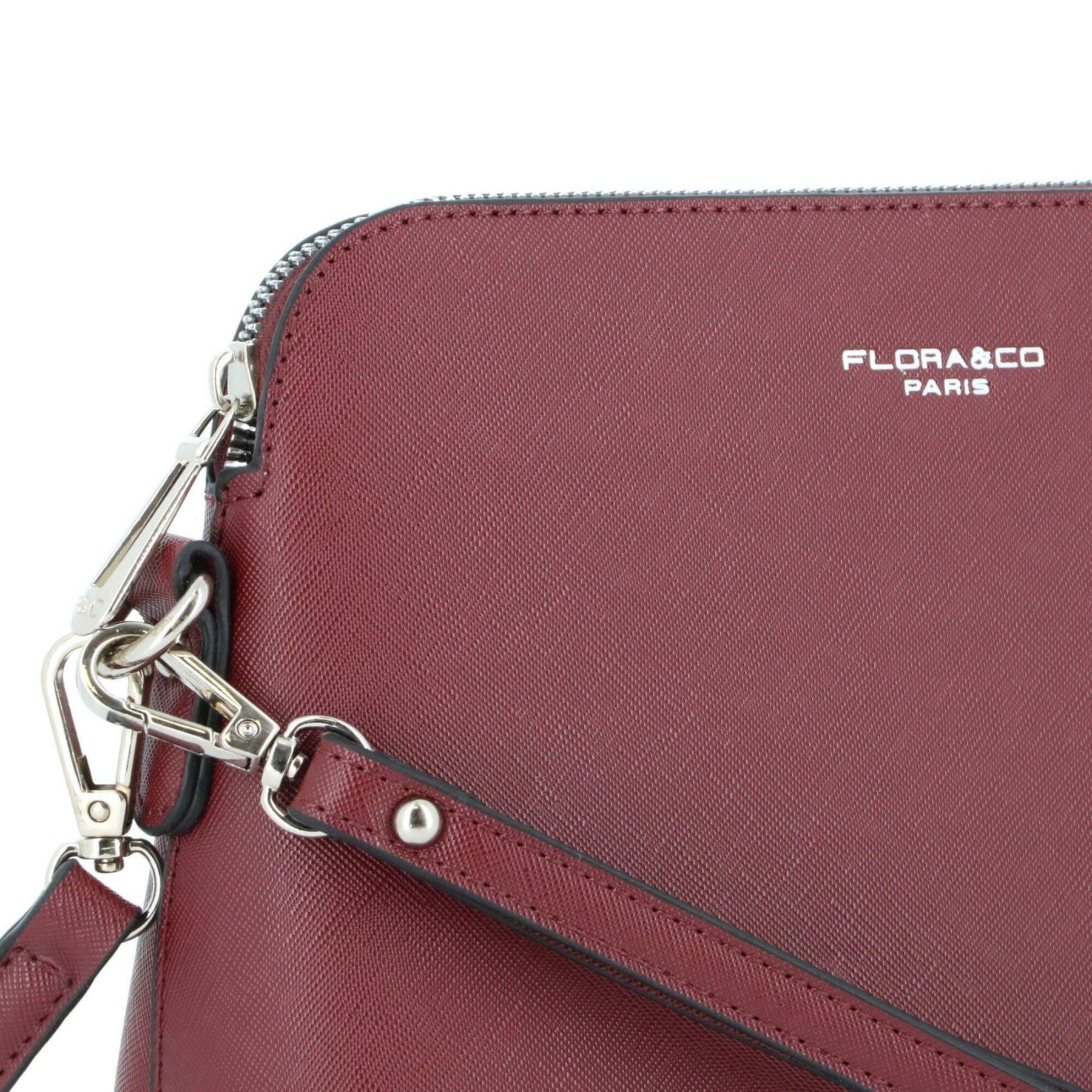 Flora & co Petit Sac bandoulière similicuir dragonne Bordeaux