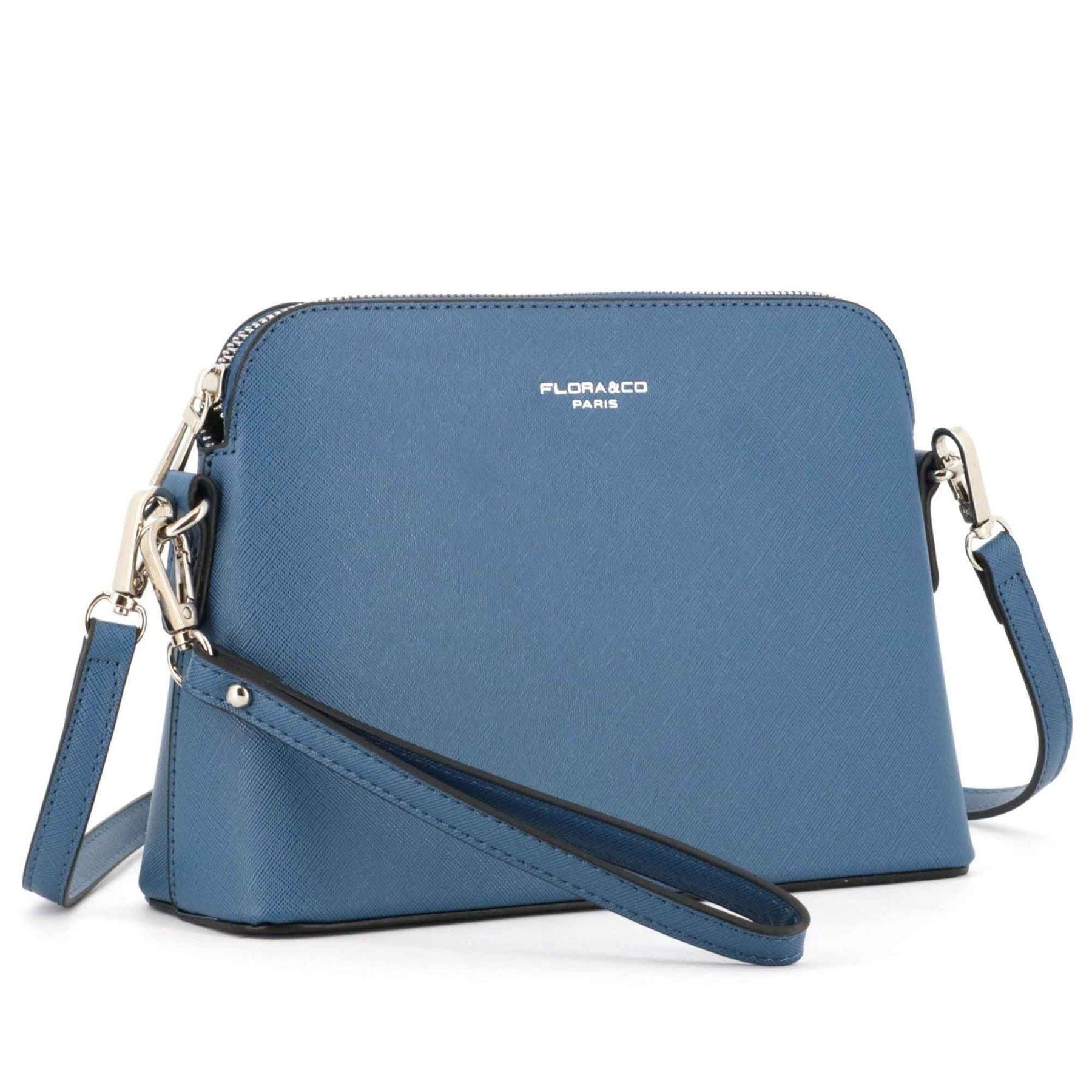 Flora & co Petit Sac bandoulière similicuir dragonne Bleu Jean