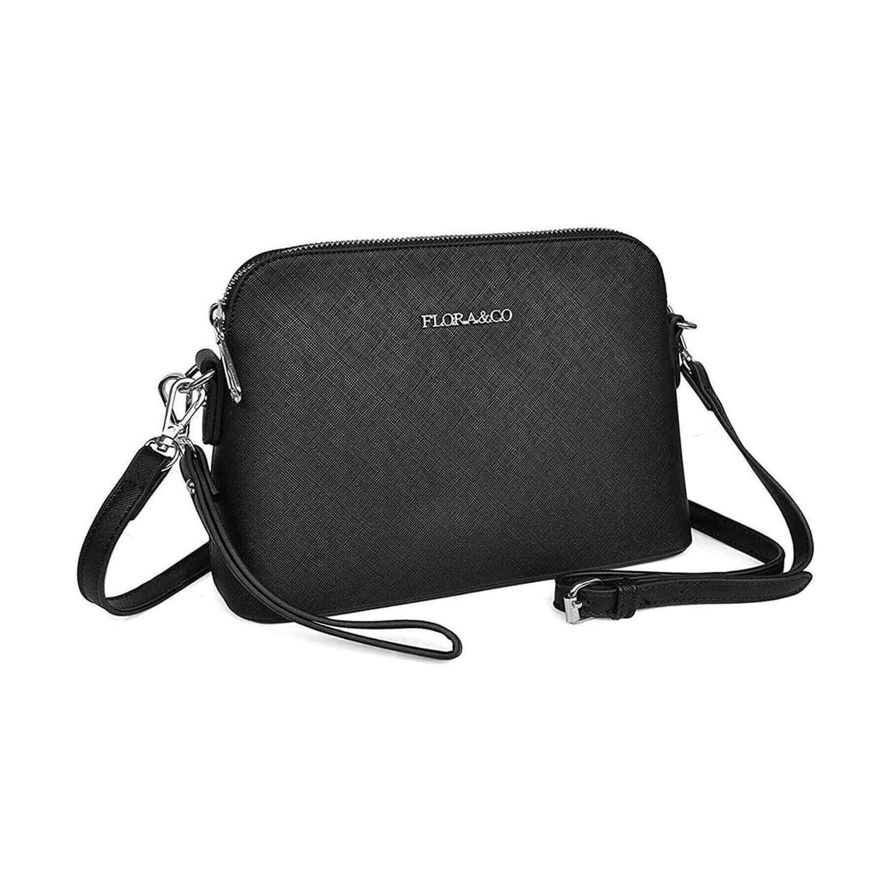 Flora & co Petit Sac bandoulière similicuir dragonne Noir