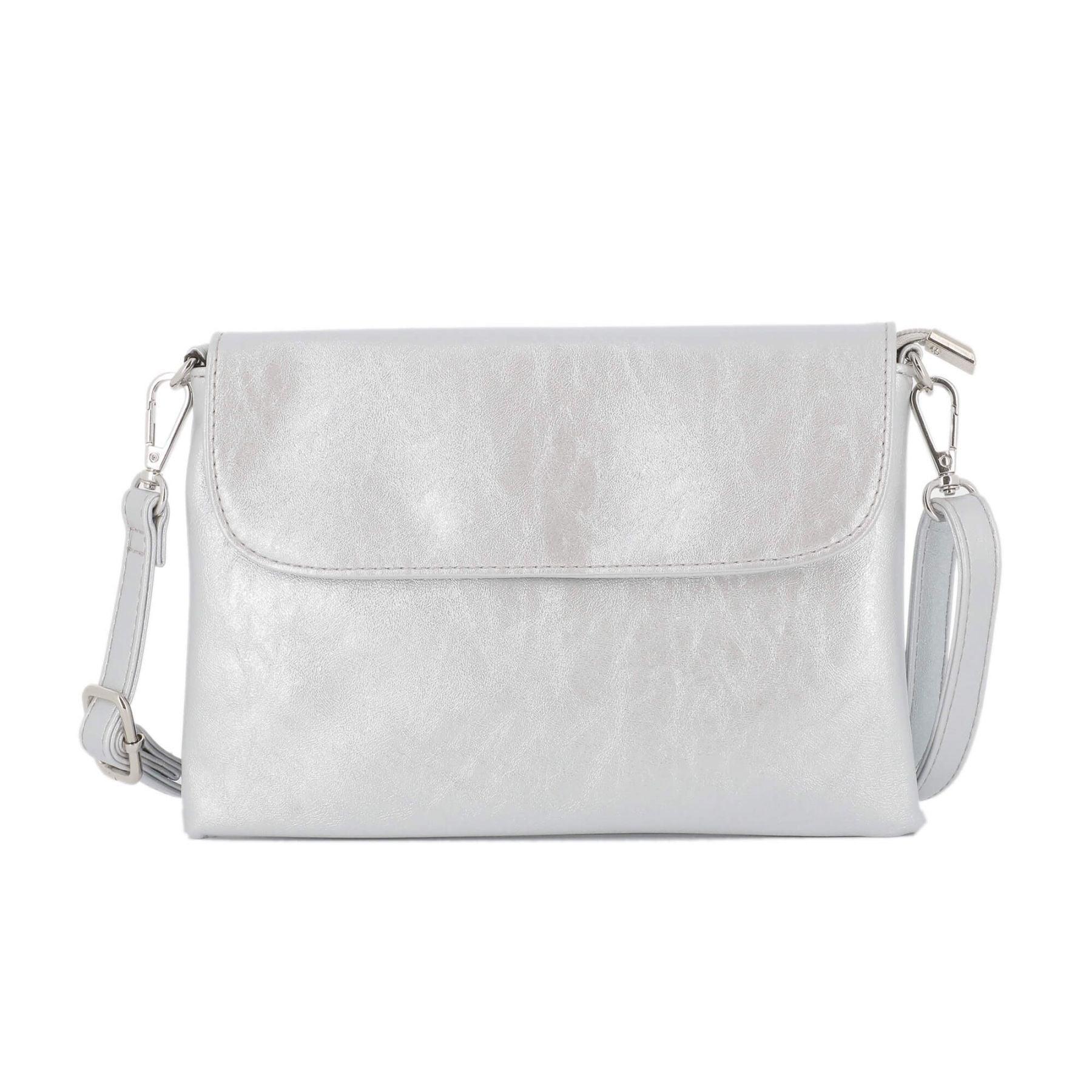 Flora & co Petit sac bandoulière pochette lanière irisé Taupe Métal