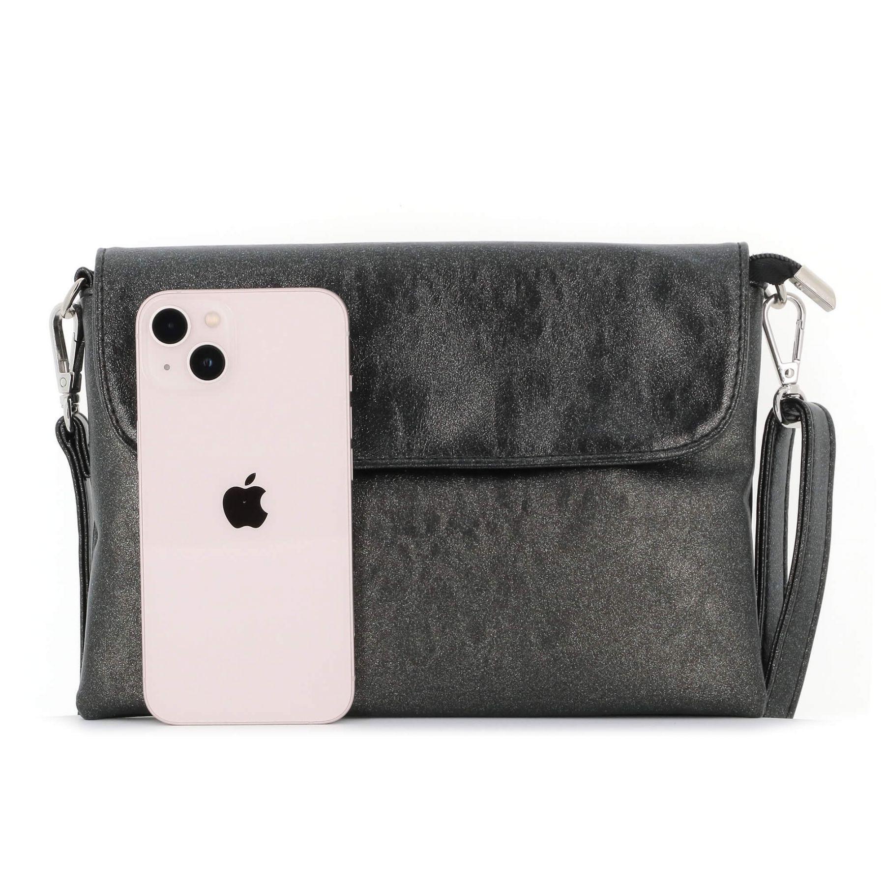 Flora & co Petit sac bandoulière pochette lanière irisé Noir