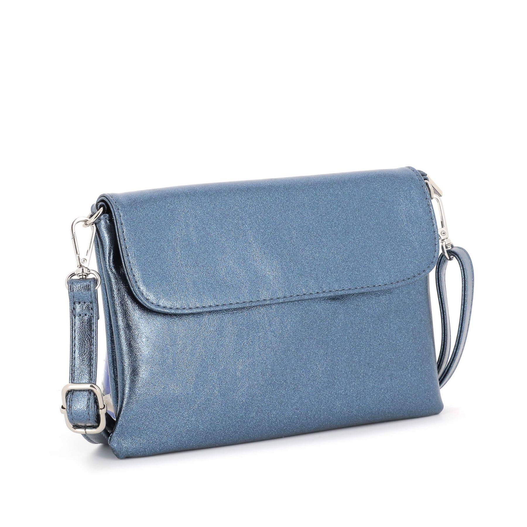 Flora & co Petit sac bandoulière pochette lanière irisé Bleu