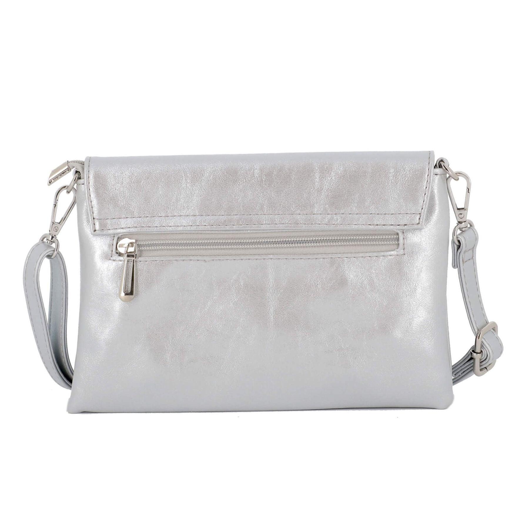 Flora & co Petit sac bandoulière pochette lanière irisé Taupe Métal