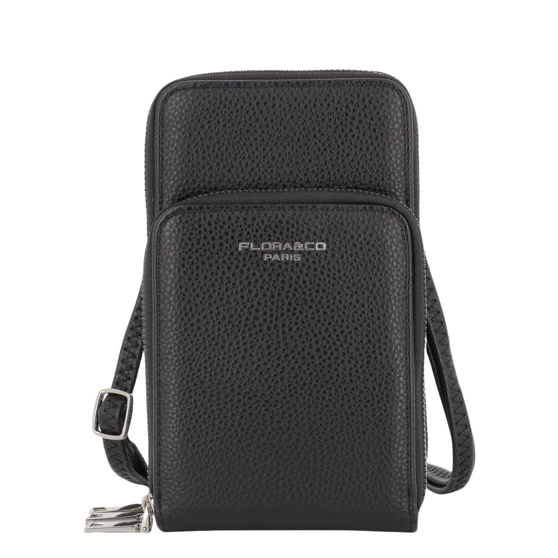 Flora & co Petit sac bandoulière téléphone 6.7 pouces pour femme Noir