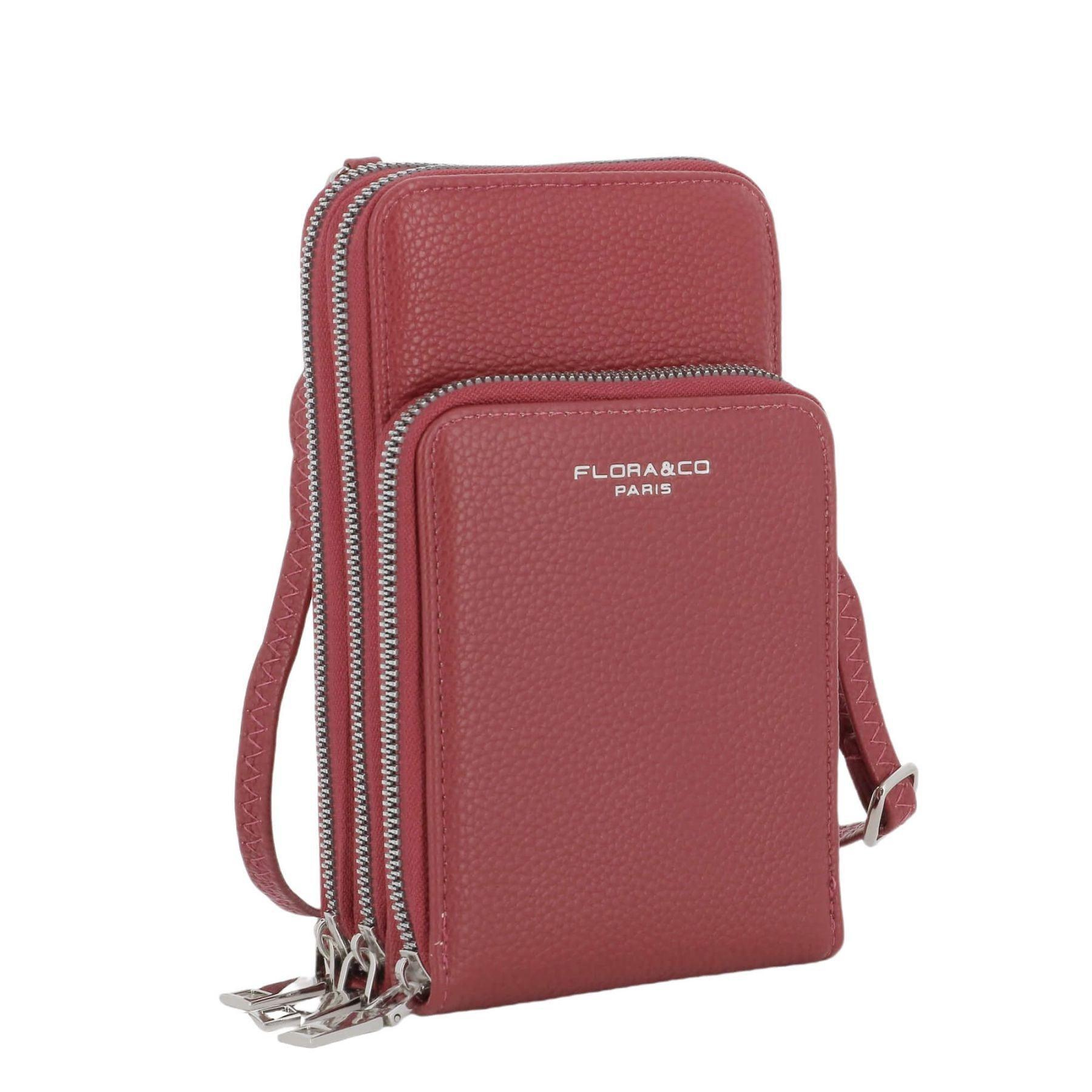 Flora & co Petit sac bandoulière téléphone 6.7 pouces pour femme Rouge Foncé