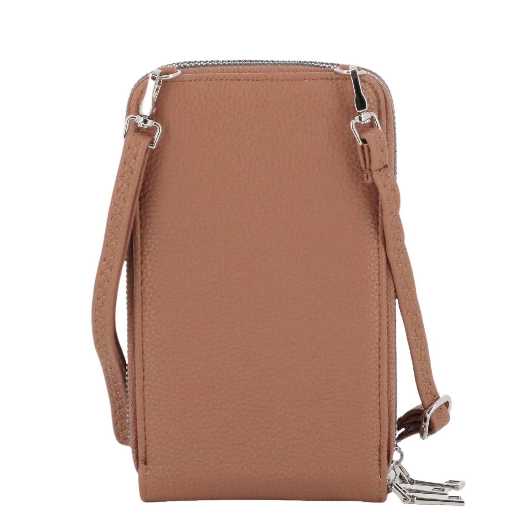 Flora & co Petit sac bandoulière téléphone 6.7 pouces pour femme Camel