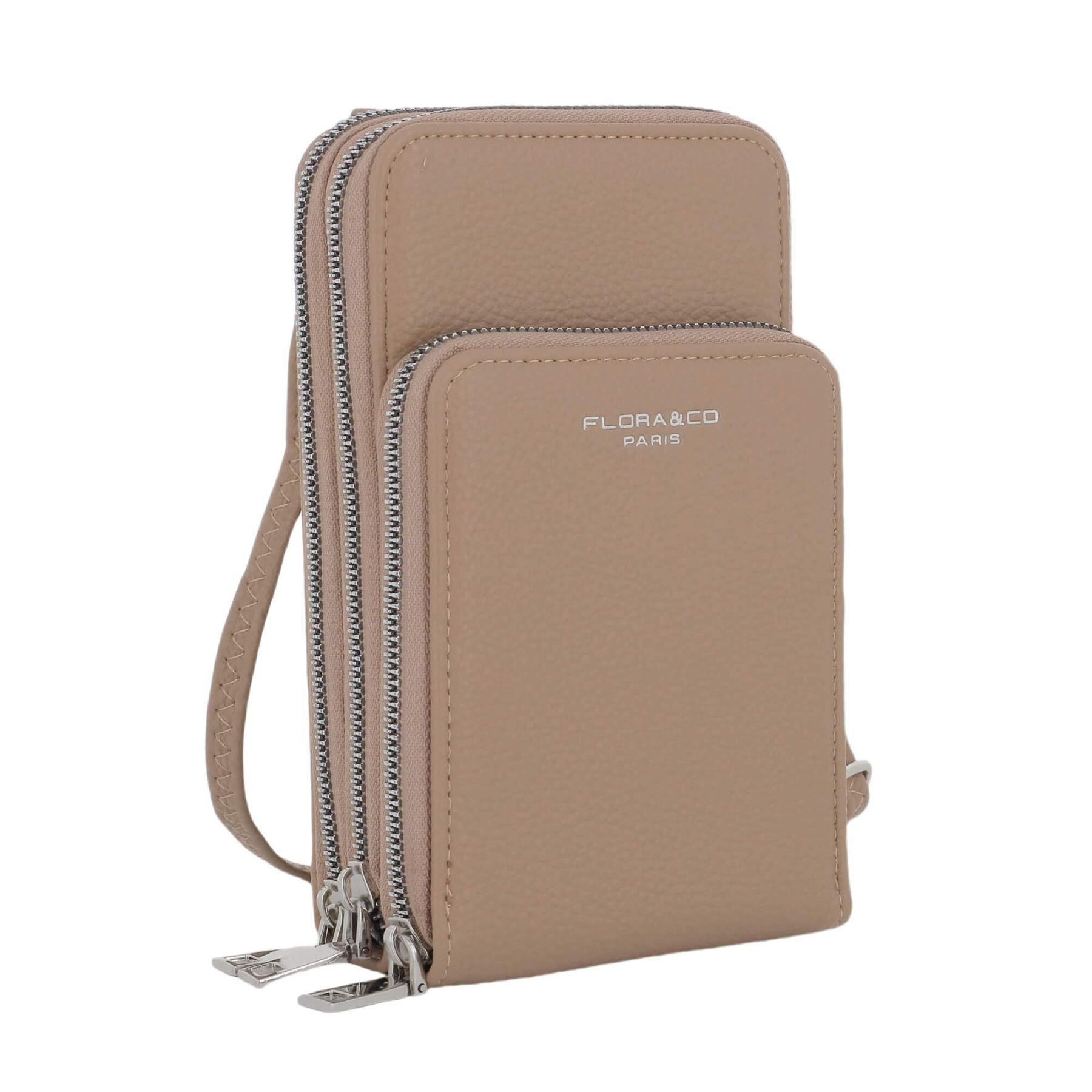 Flora & co Petit sac bandoulière téléphone 6.7 pouces pour femme Beige Taupe