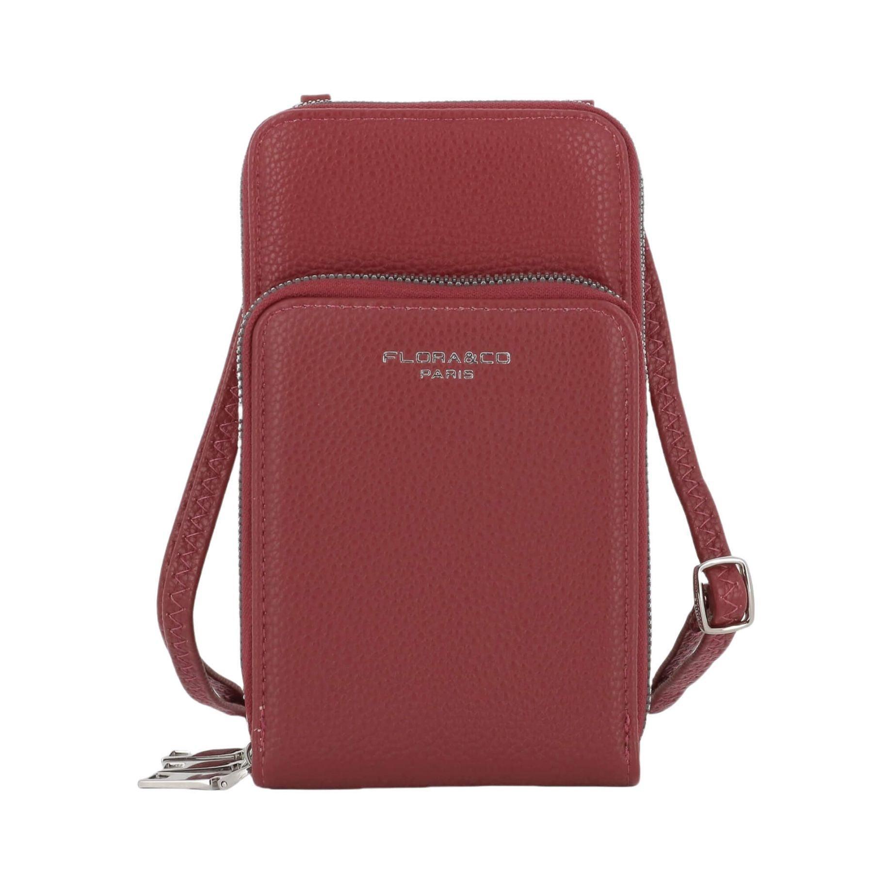 Flora & co Petit sac bandoulière téléphone 6.7 pouces pour femme Rouge Foncé