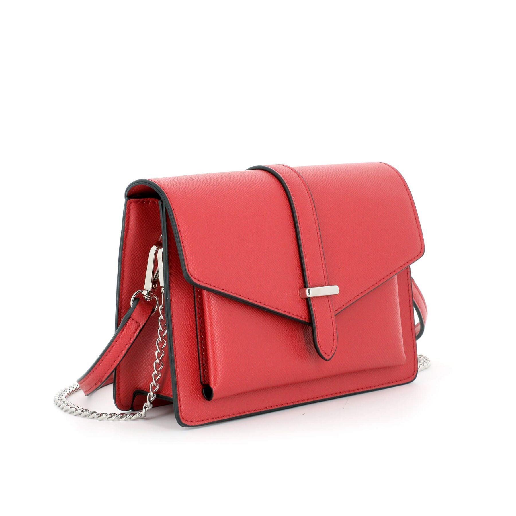 Flora & co petit sac double bandoulières chaîne à magnétique Rouge