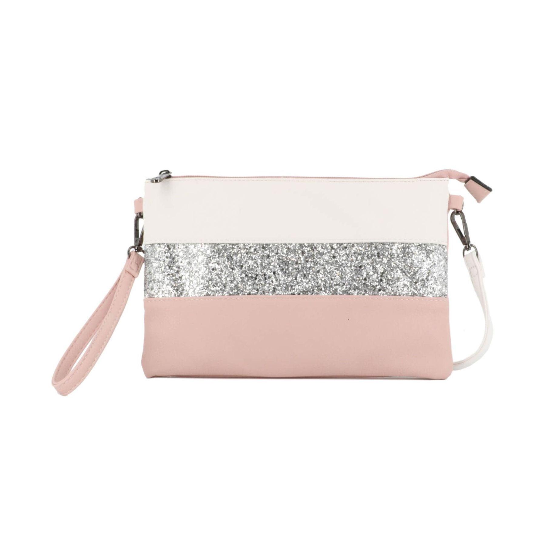 Gallantry Sac pochette bandoulière paillette Rose