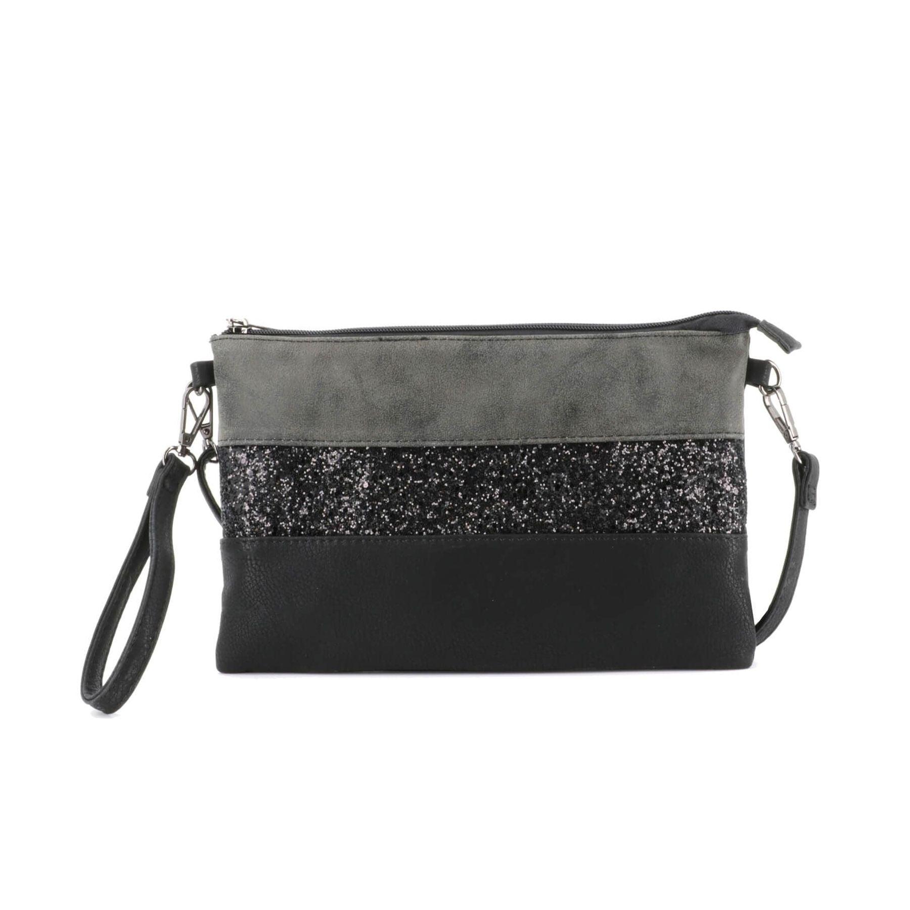 Gallantry Sac pochette bandoulière paillette Noir