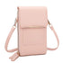 Vue 3 du Pochette bandoulière femme smartphone rose en Synthétique couleur ROSE - Détail.