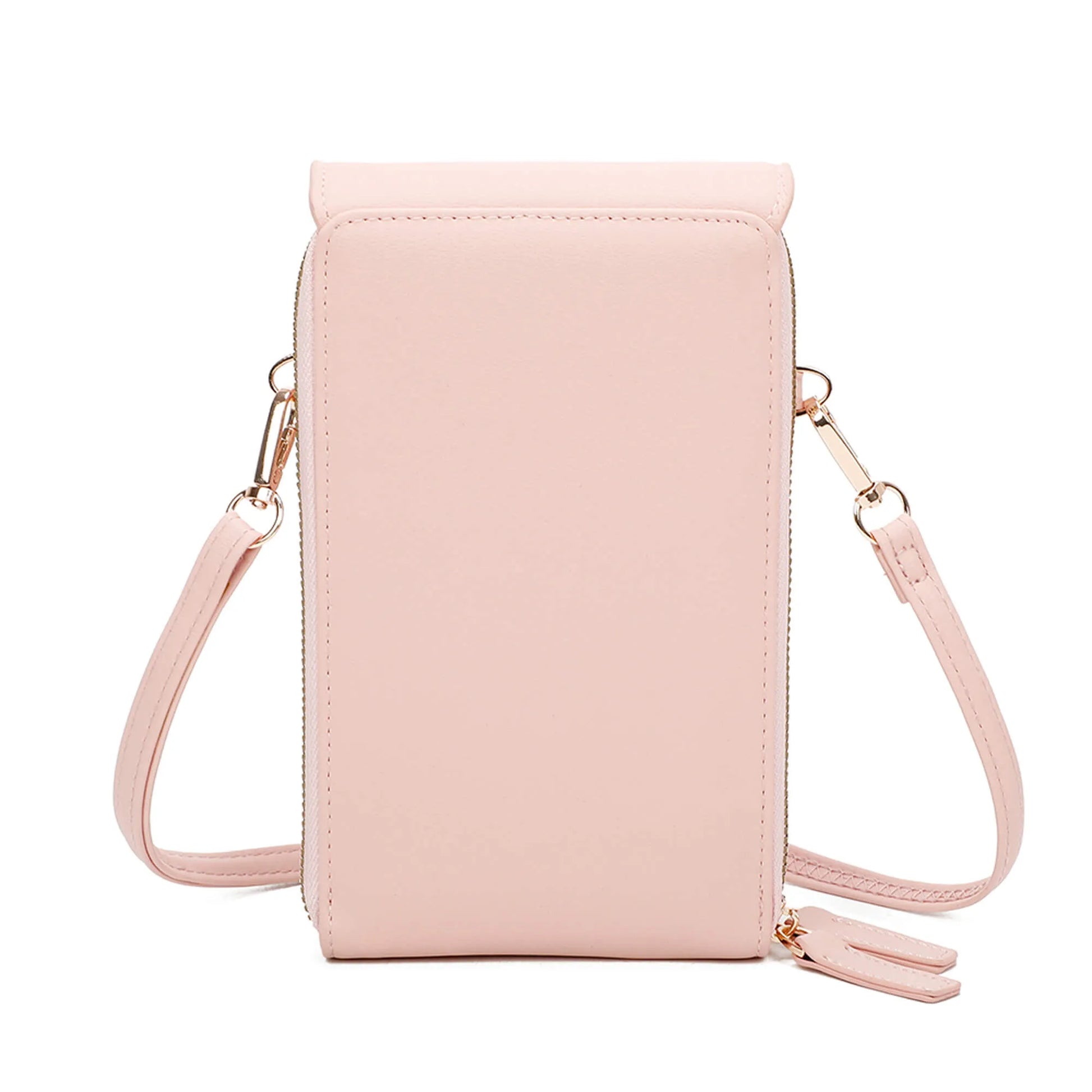 Vue 4 du Pochette bandoulière femme smartphone rose en Synthétique couleur ROSE - Détail.