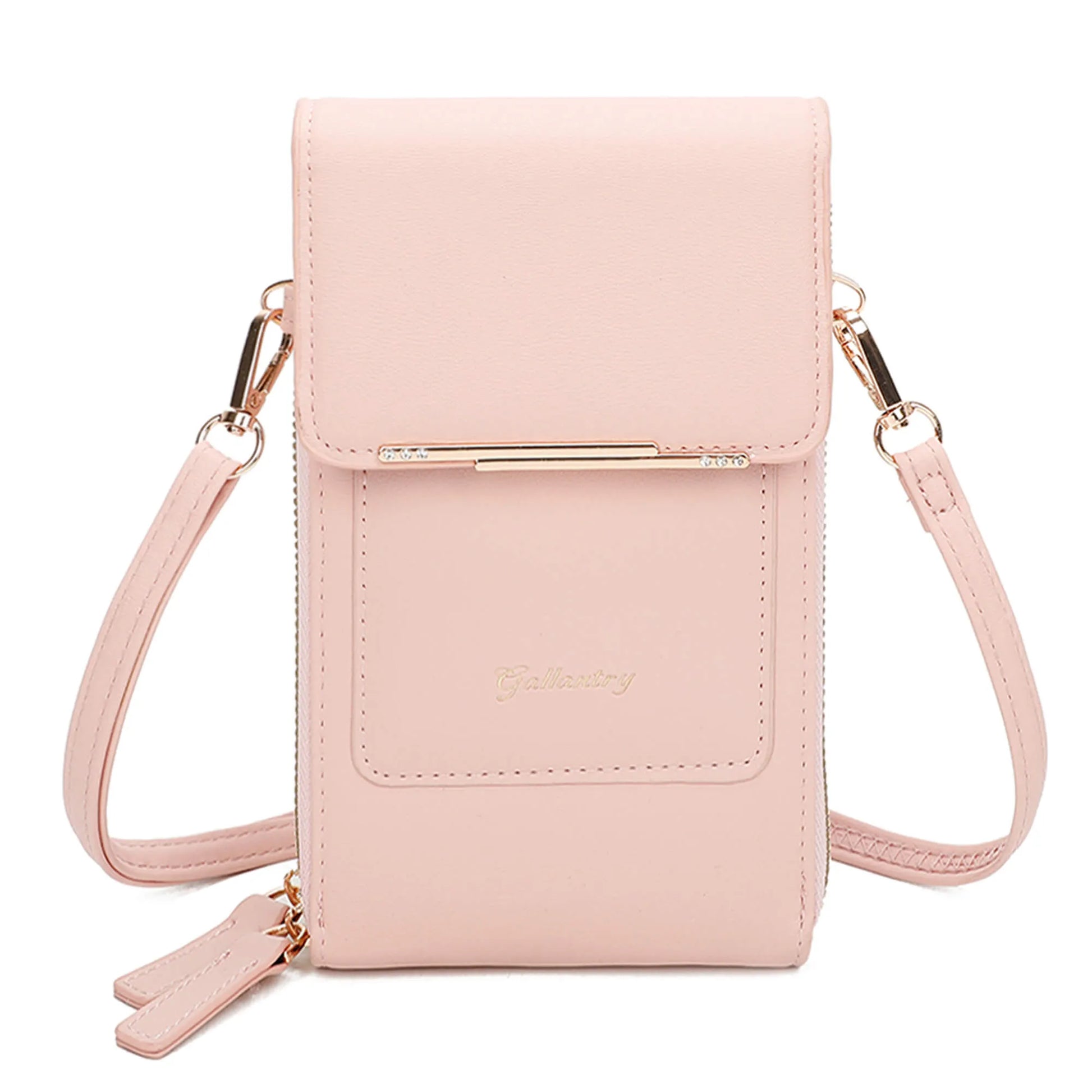 Vue principale du Pochette bandoulière femme smartphone rose en Synthétique couleur ROSE.