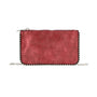 Flora & co pochette chaînette femme à bille daim brillant Bordeaux