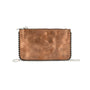 Flora & co pochette chaînette femme à bille daim brillant Marron