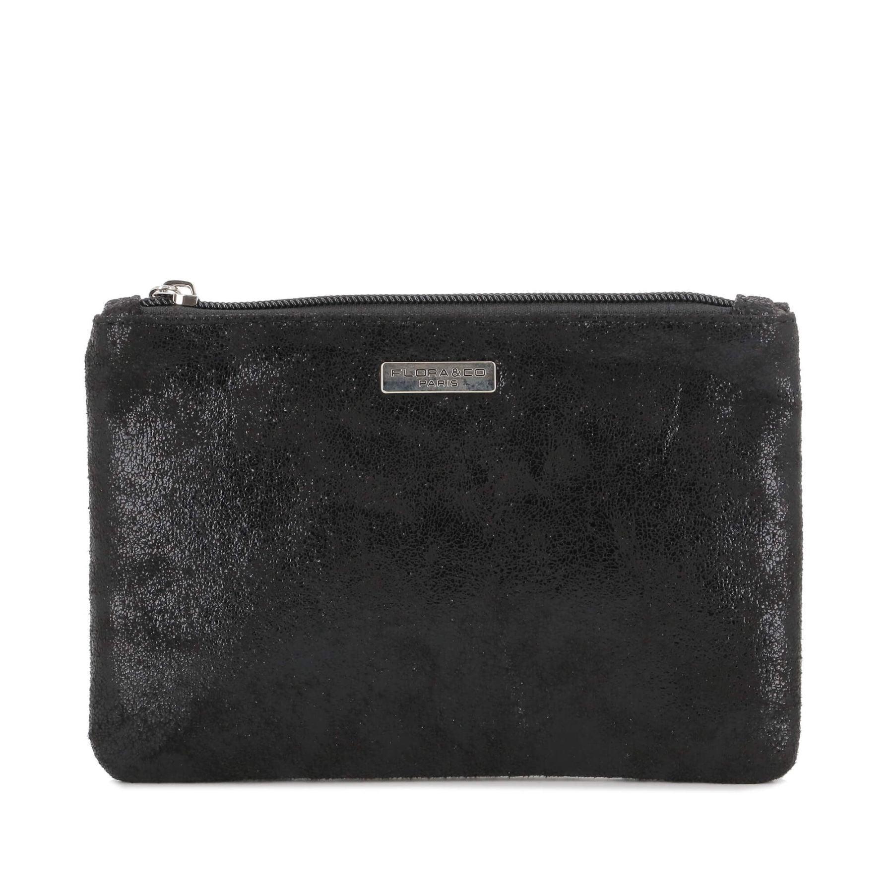 Flora & co Pochette femme similicuir suédine irisé Noir